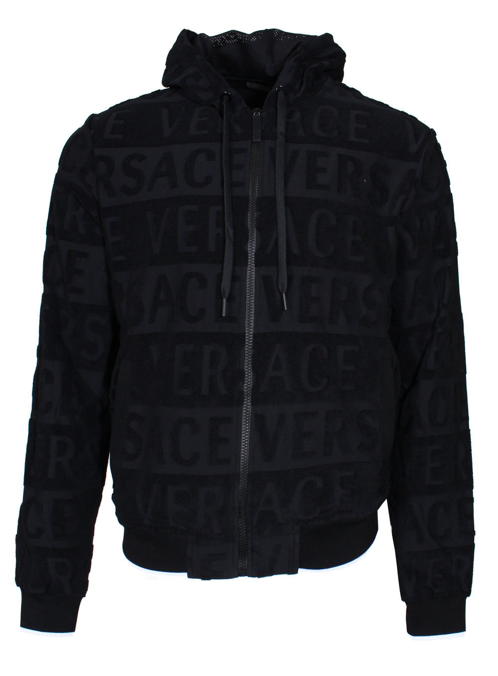 Versace men's all over logo track jacket with white trim