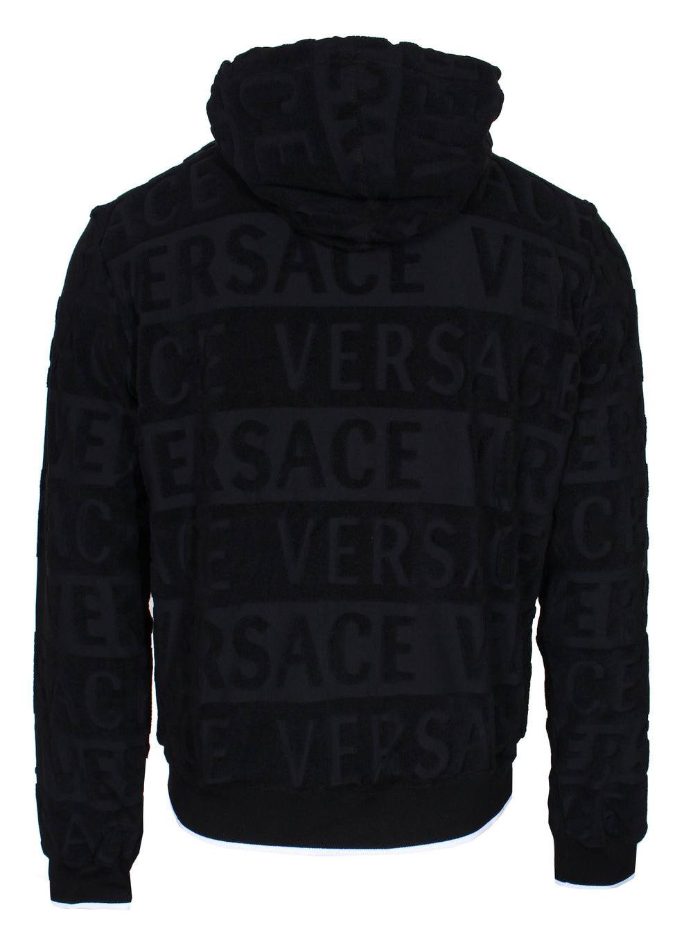 Versace men's all over logo track jacket with white trim — alternate view 1