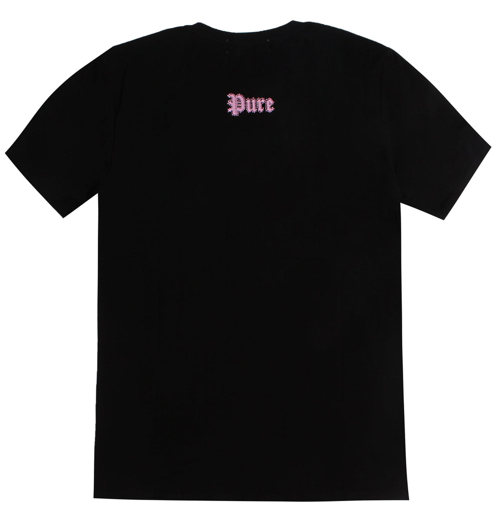 Logo Tee with Pink Diamond Pure Logo in black/pink – view 3 of 3
