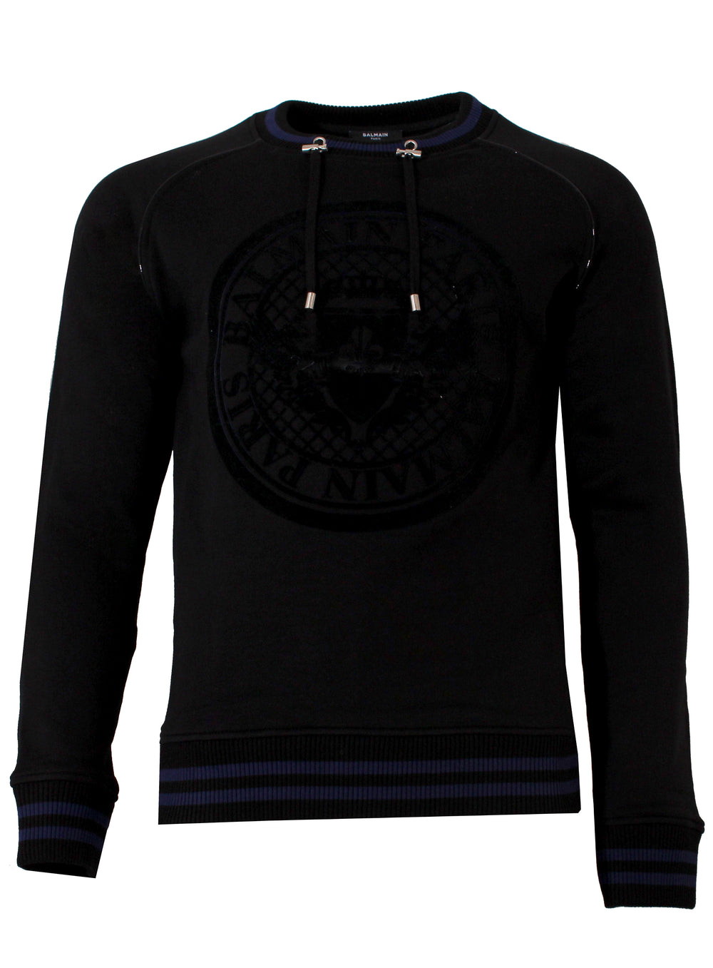 Round Logo Pullover Crewneck with Drawstrings