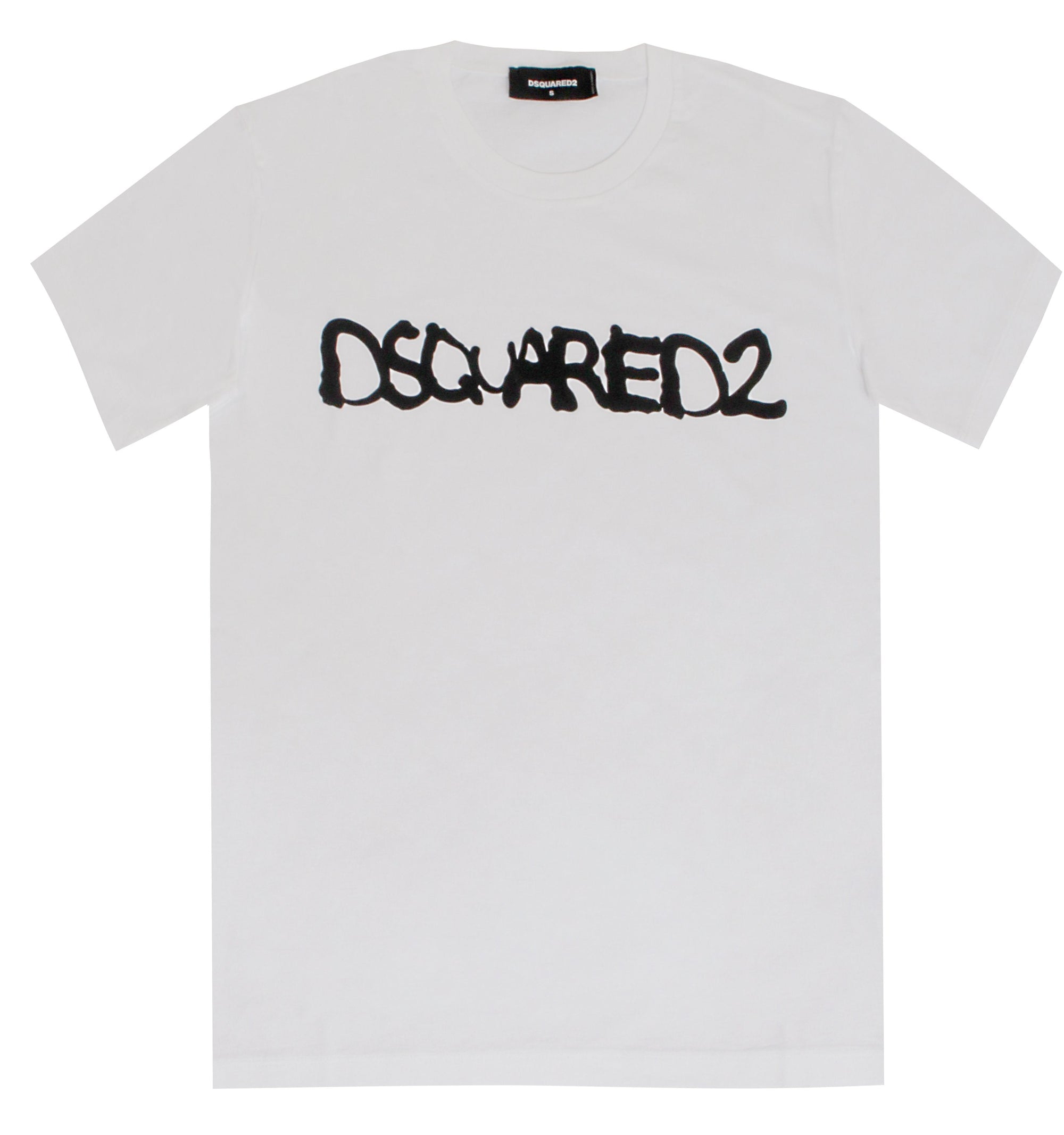 Dsquared White and Black Graphic Tee