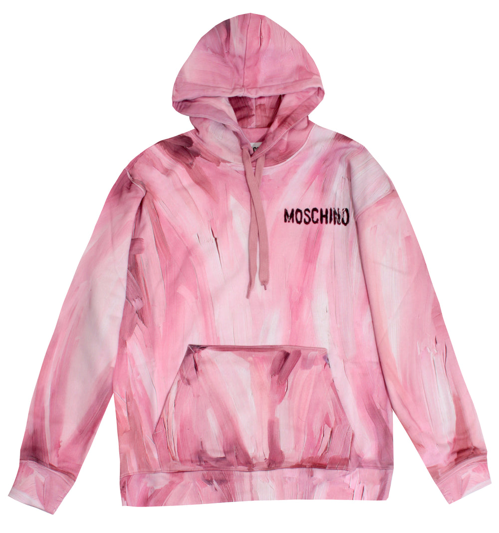 Moschino Marbled Pullover Hoodie in pink – view 1 of 2