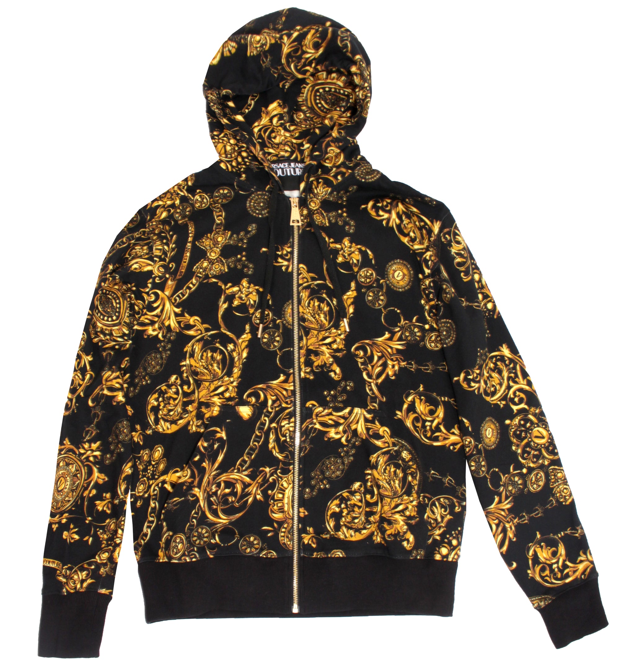 All Over Baroque Print Jacket - Black & Gold