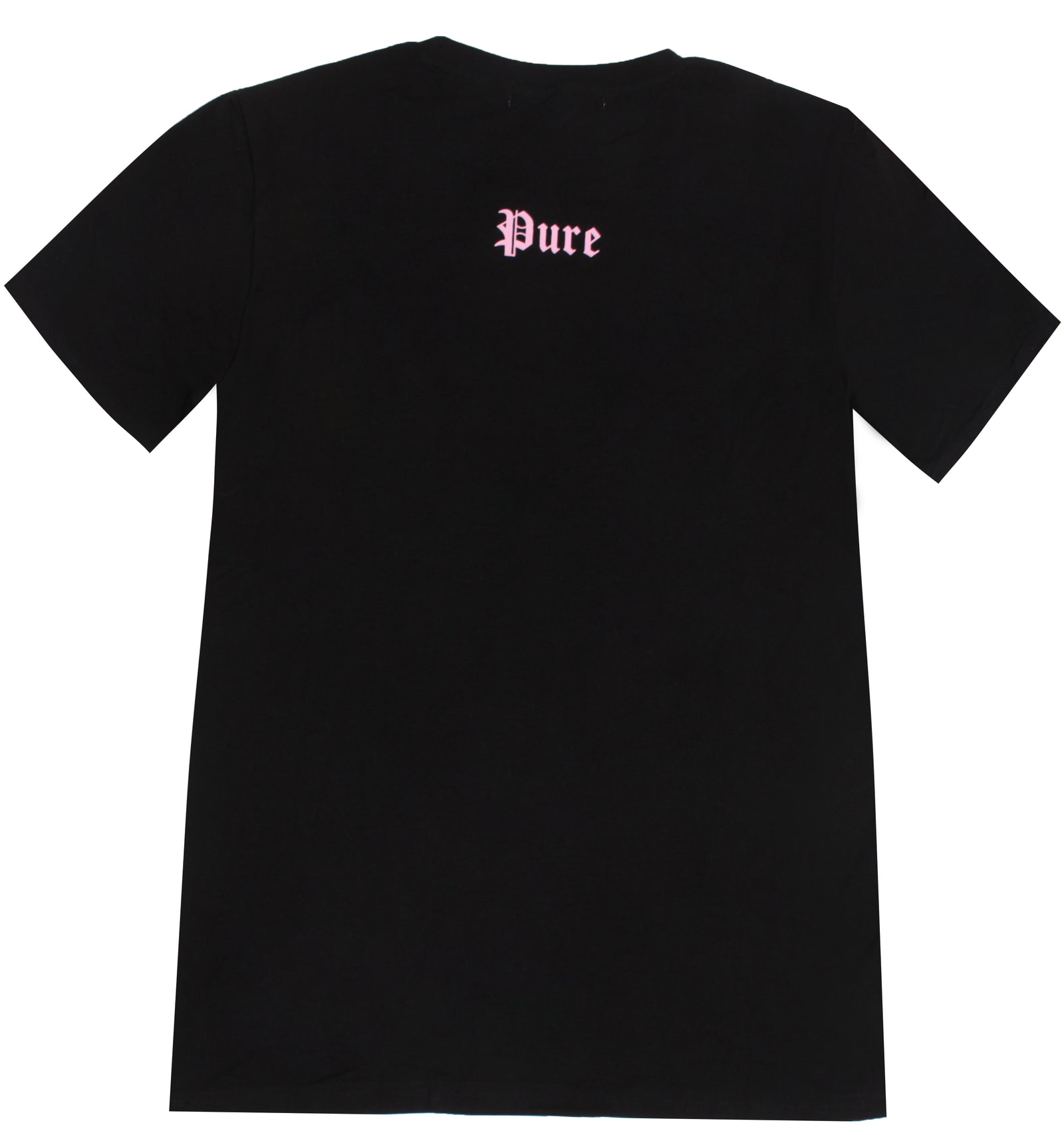 Pure Stretch Black Tee with Pink Block Logo in black/pink – view 4 of 4