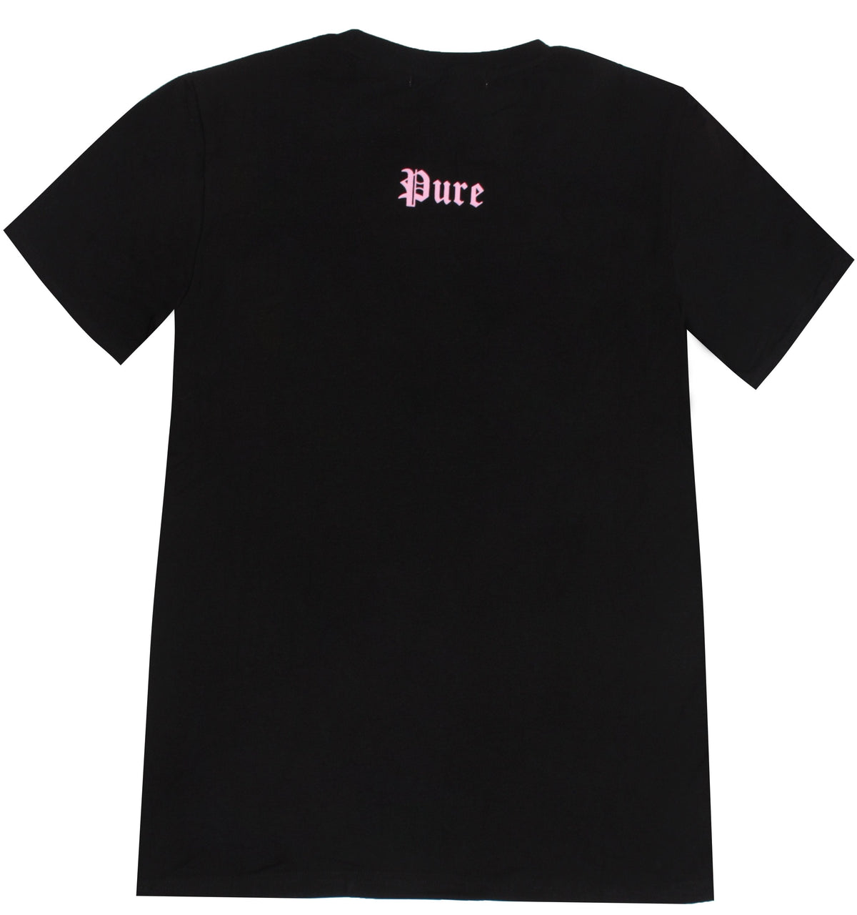 New 2021 Stretch Black Tee with Pink Block Logo