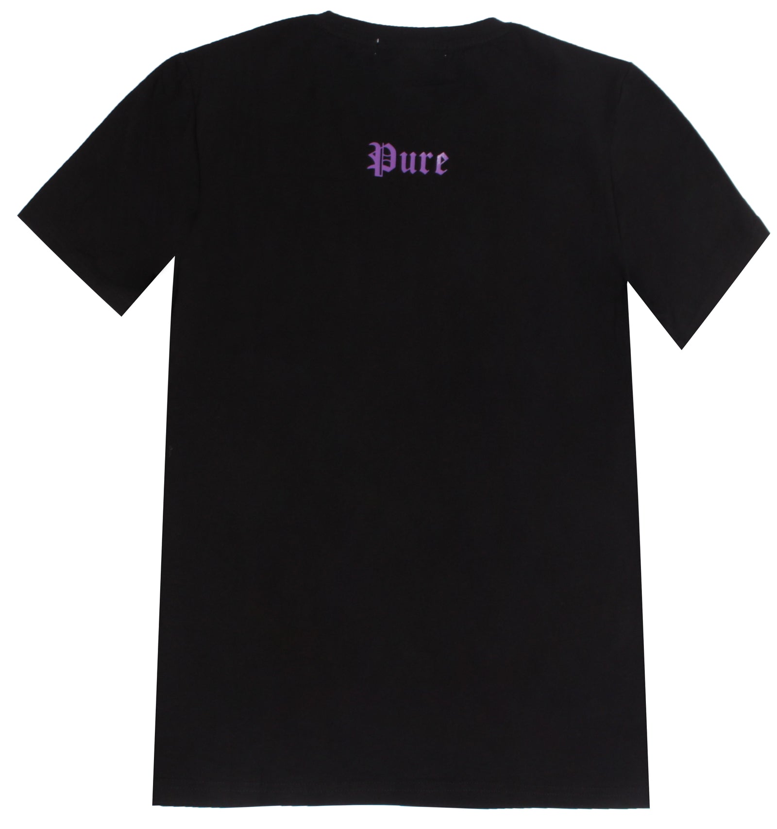 Pure Black Stretch Tee with Purple Block Logo in black with purple logo – view 5 of 5