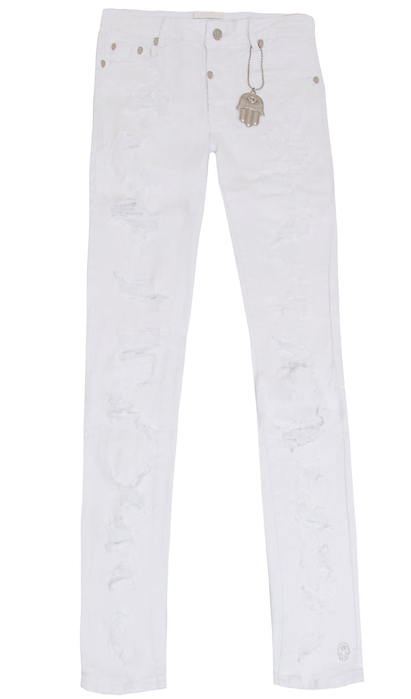 Kash Distressed White Denim - PureAtlanta.com