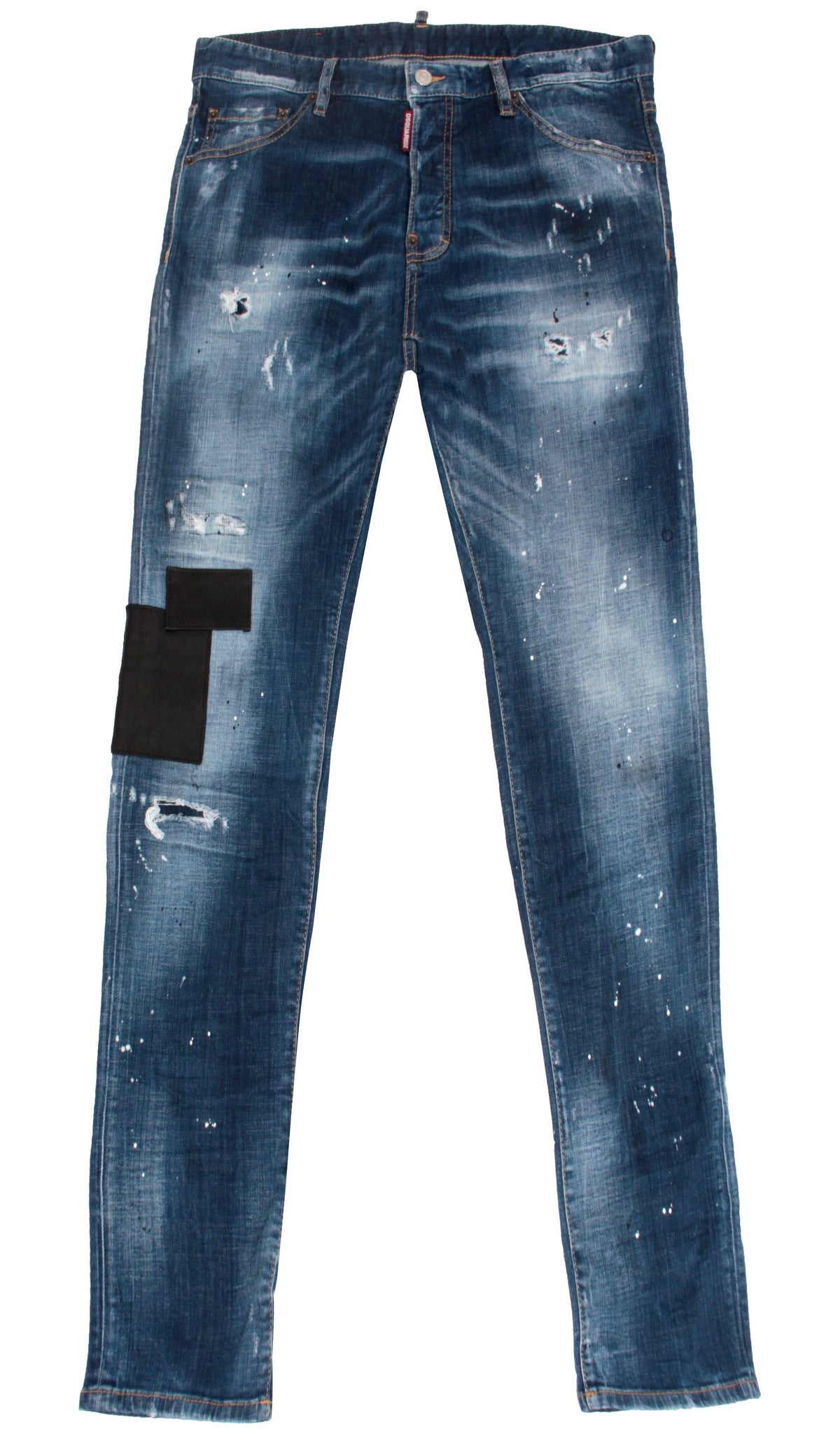 DSQUARED2 Dark Leather Patches Cool Guy Jeans in blue – view 1 of 2