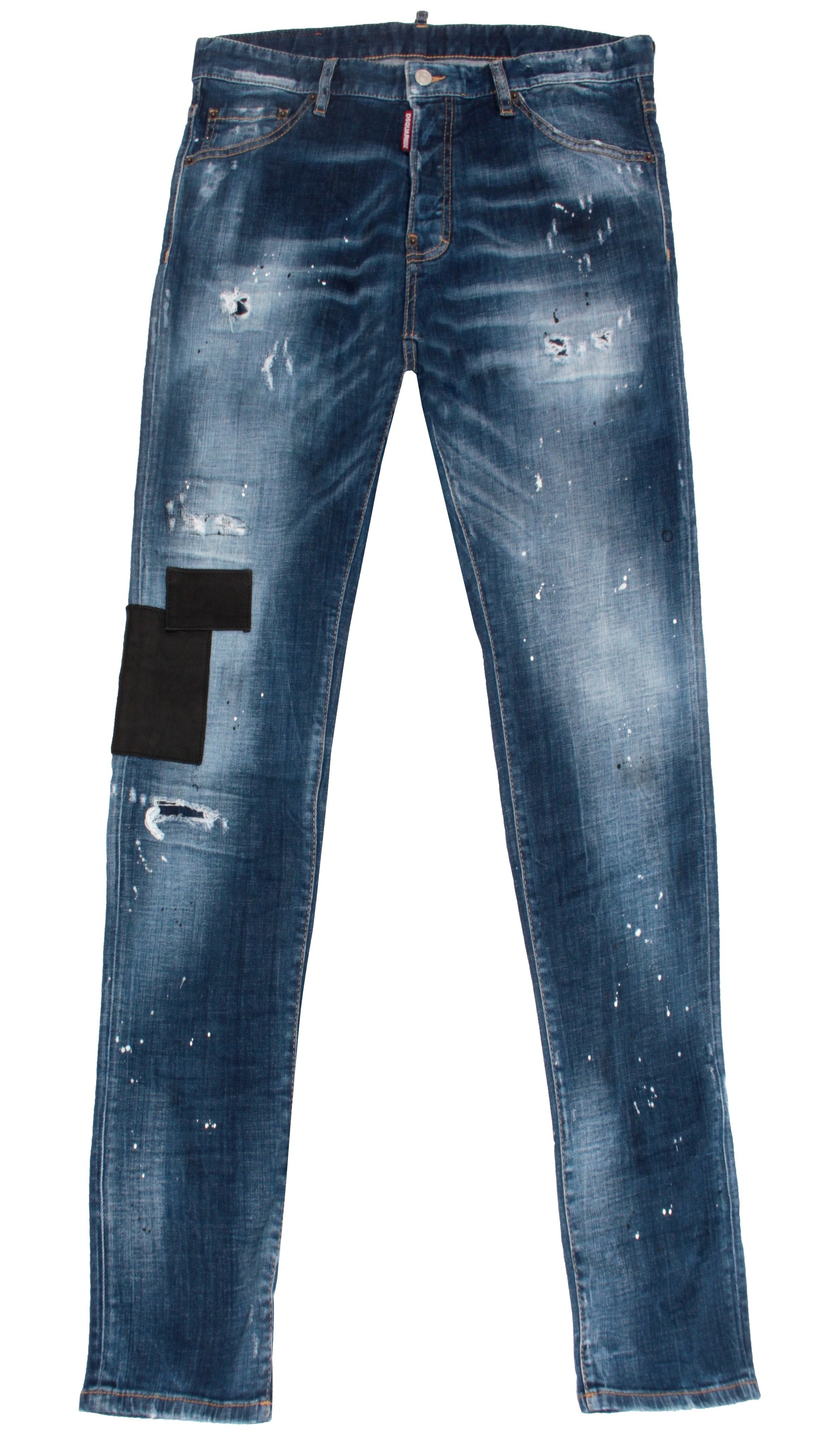 Dark Leather Patches Cool Guy Wash