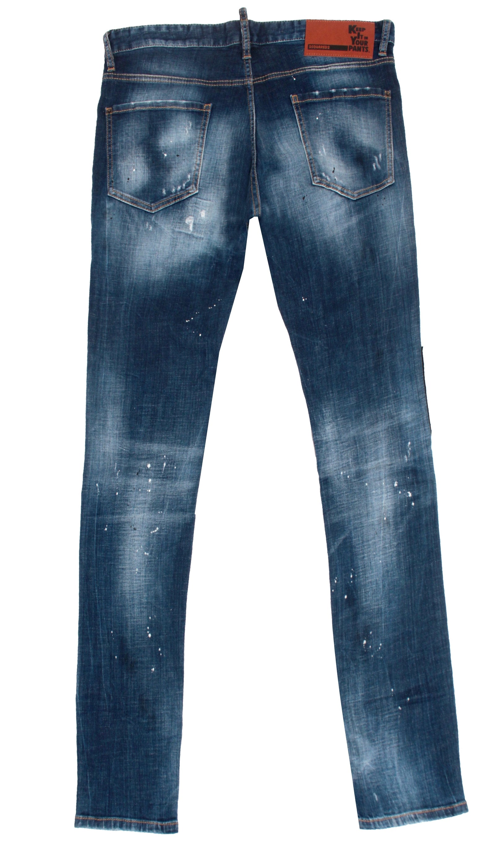 DSQUARED2 Dark Leather Patches Cool Guy Jeans in blue – view 2 of 2
