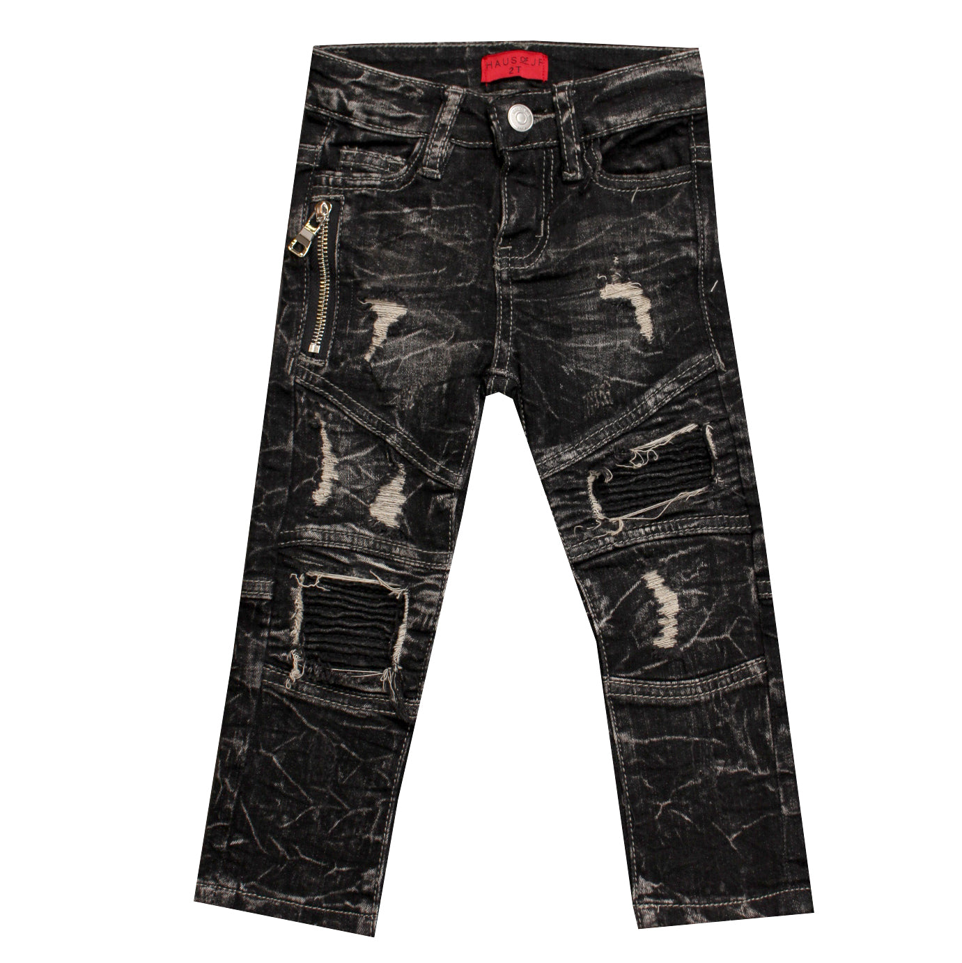 Haus of JR Seems Biker Denim in black wash – view 1 of 2
