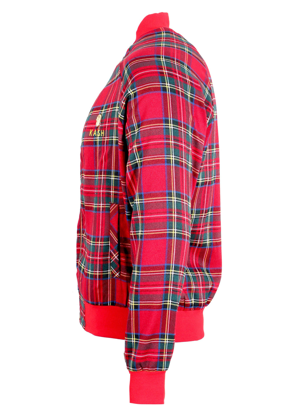 Red Plaid Track Jacket with Embroidered KASH – view 4 of 8