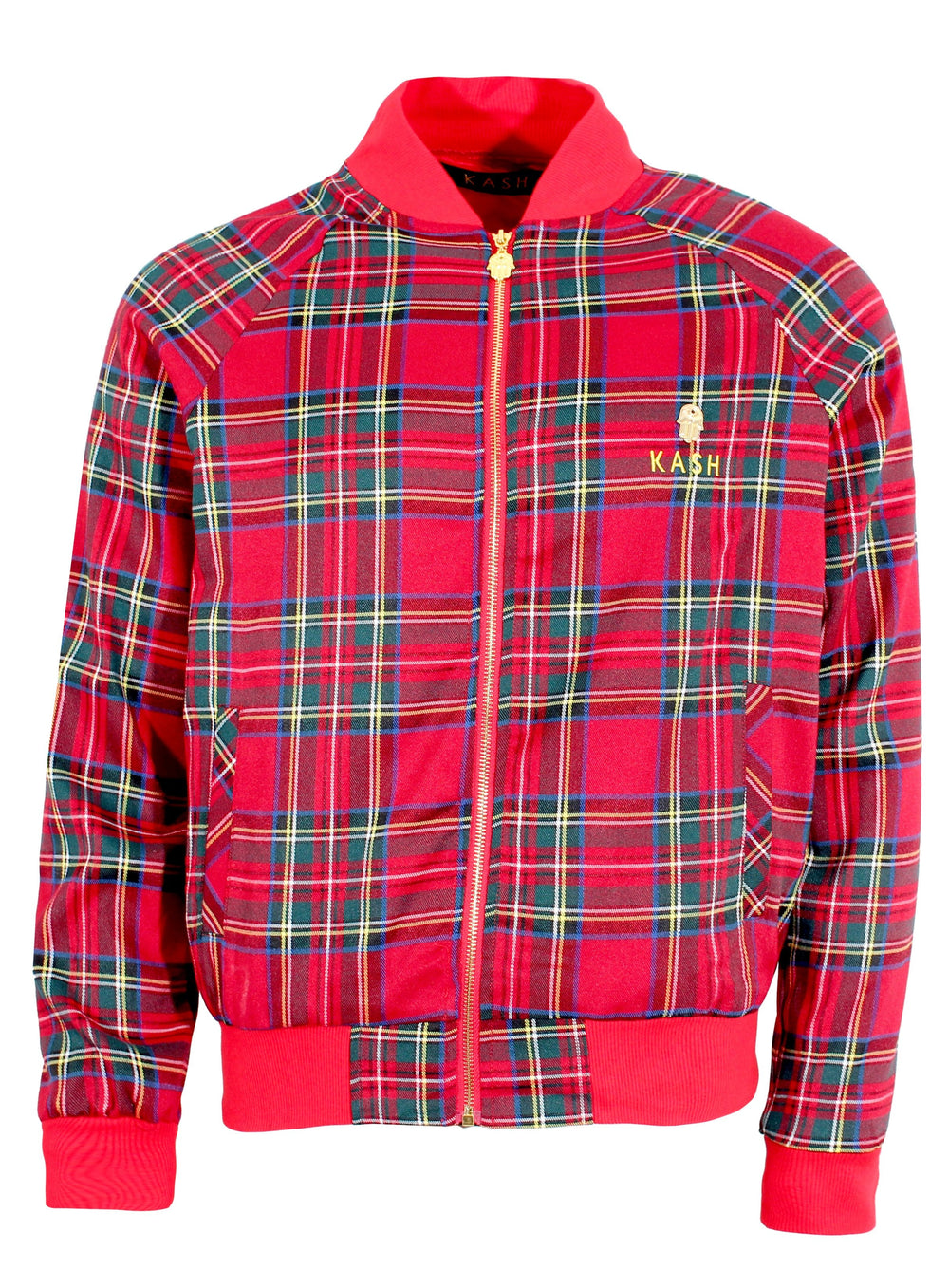 Red Plaid Track Jacket with Embroidered KASH – view 1 of 8