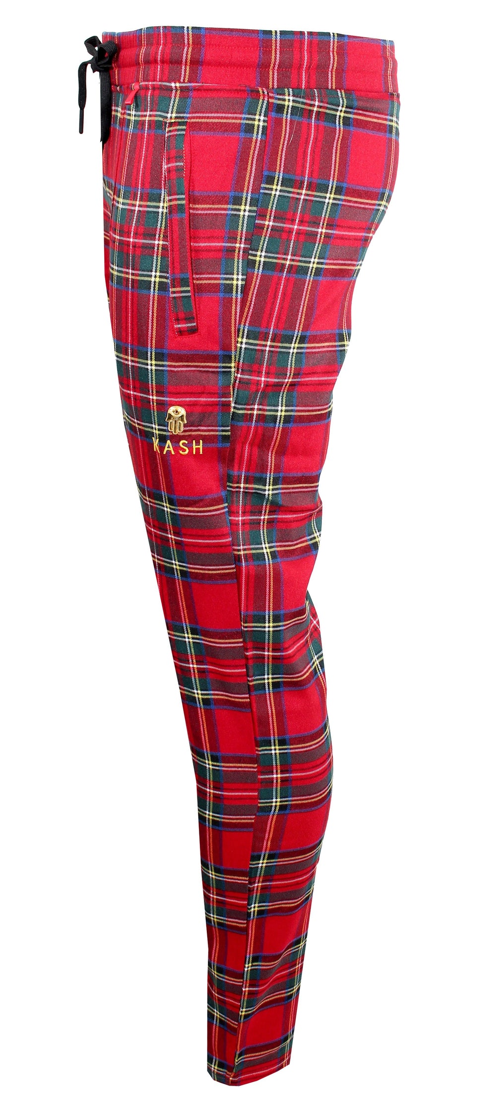 Kash Red Plaid Track Pants in red plaid – view 4 of 9