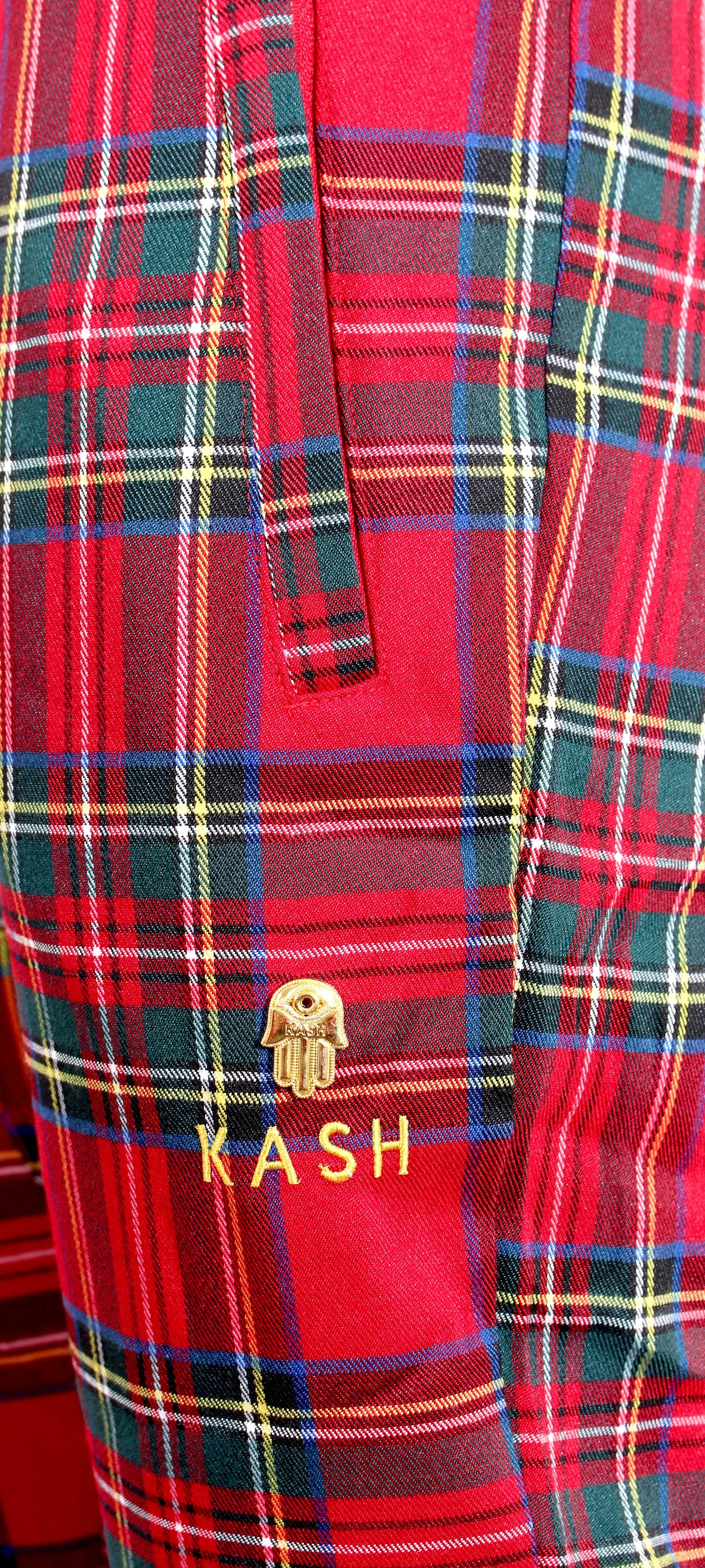 Kash Red Plaid Track Pants in red plaid – view 8 of 9