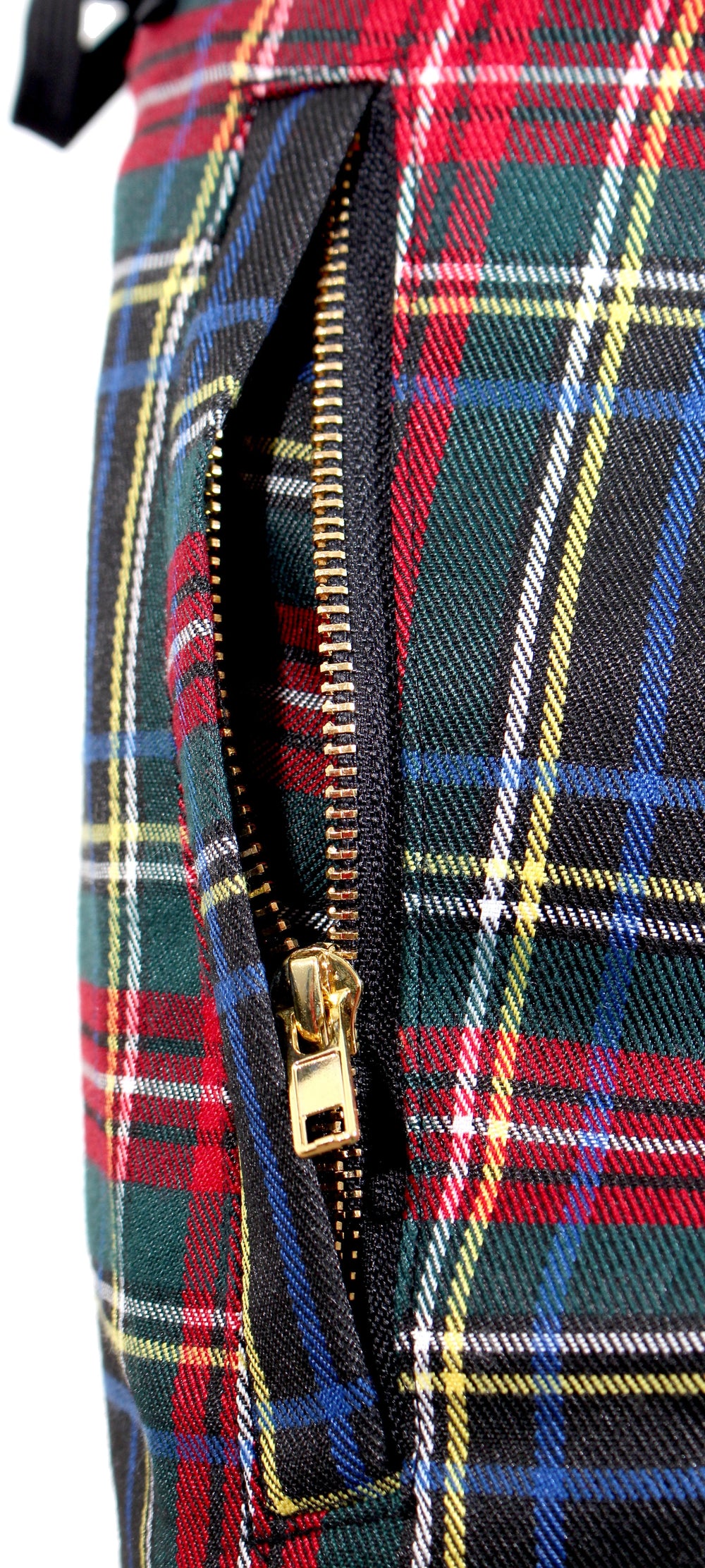 Kash Plaid Track Pants with Embroidered KASH in red/navy/green plaid – view 8 of 8