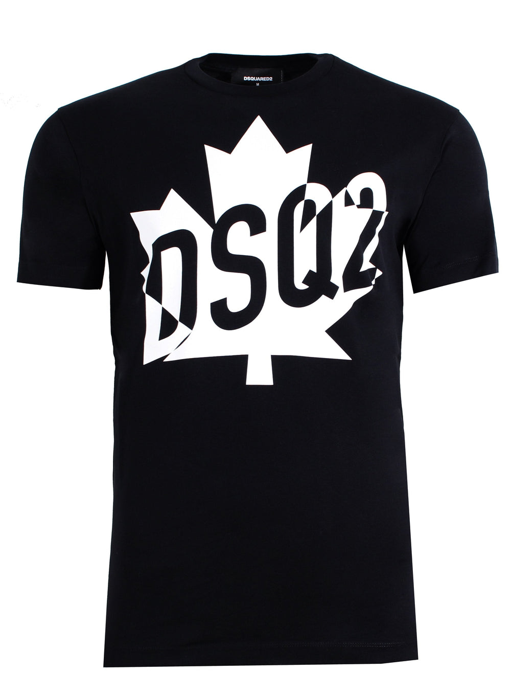 DSQUARED2 Leaf Graphic Short Sleeve Tee in black – view 1 of 2
