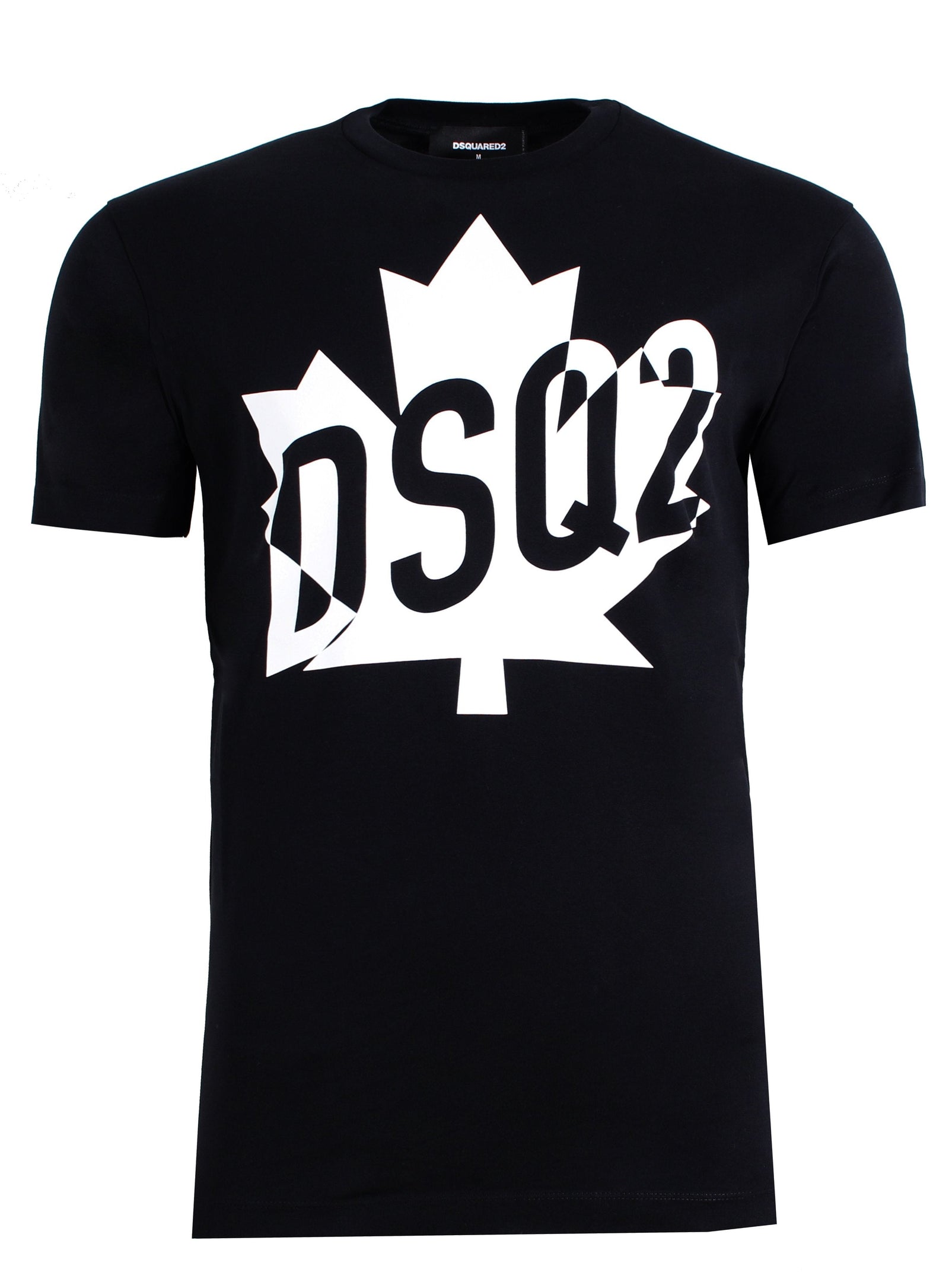 DSQUARED2 Leaf Graphic Short Sleeve Tee in black – view 1 of 2