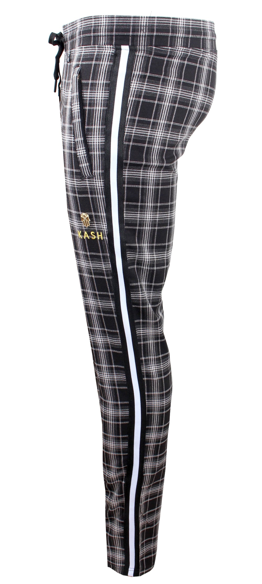 Kash Plaid Track Pants in black/white – view 5 of 8