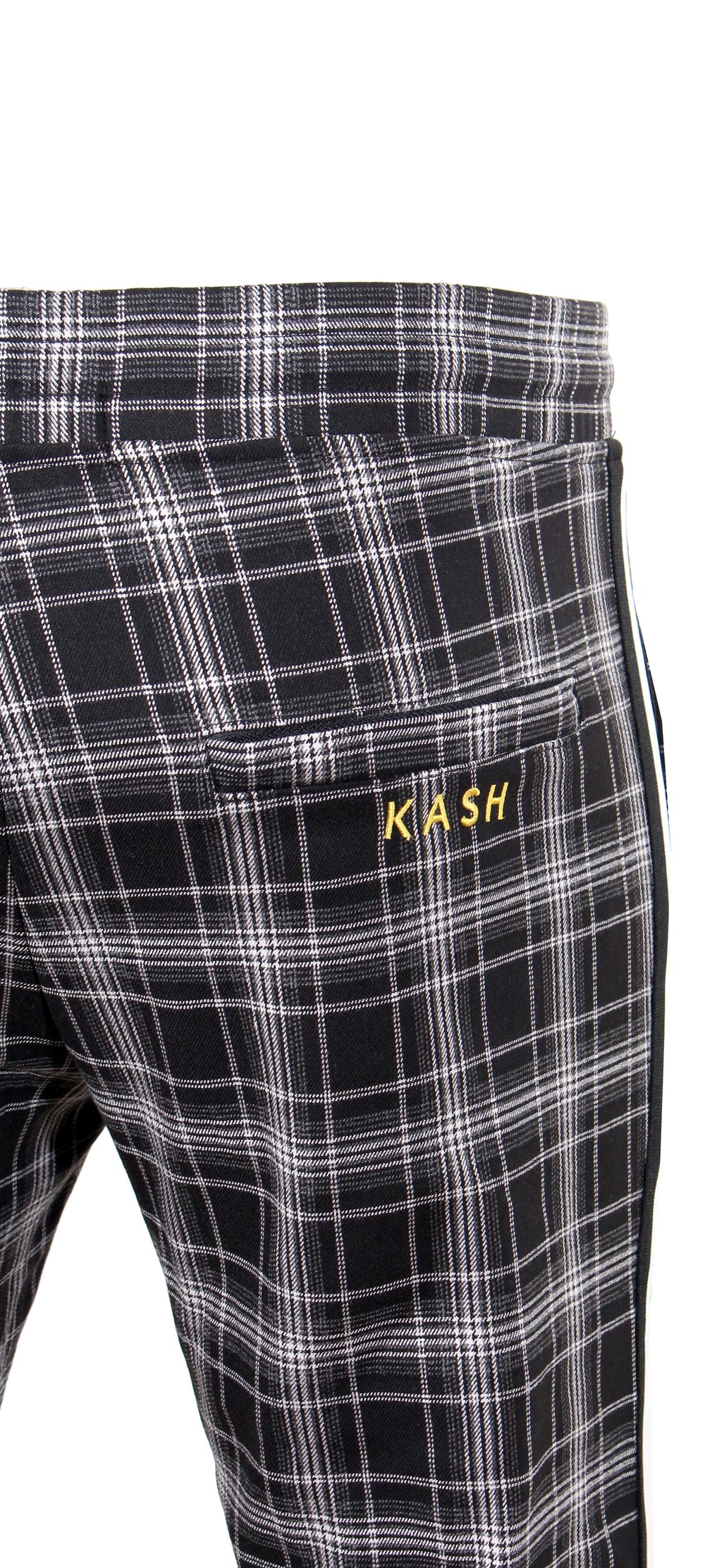 Kash Plaid Track Pants in black/white – view 8 of 8