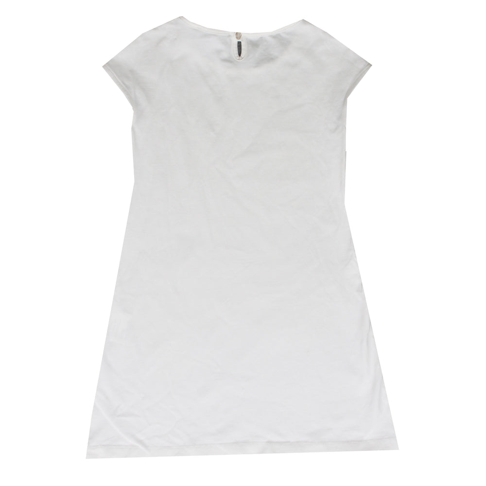 Young Versace Girls Cap Sleeve Embellished Dress in white – view 2 of 3