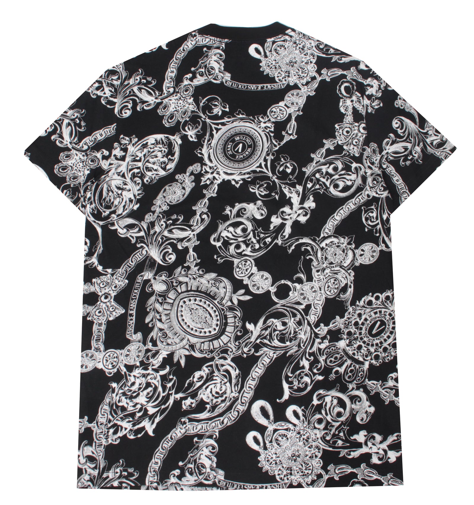 Versace Jeans Couture Black and White Baroque Print Tee in black and white – view 2 of 2