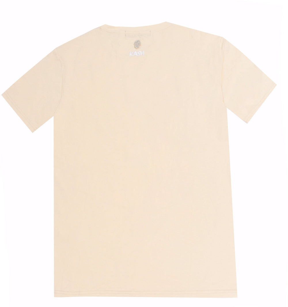 Kash Hamsa Logo T-Shirt in cream – view 3 of 3