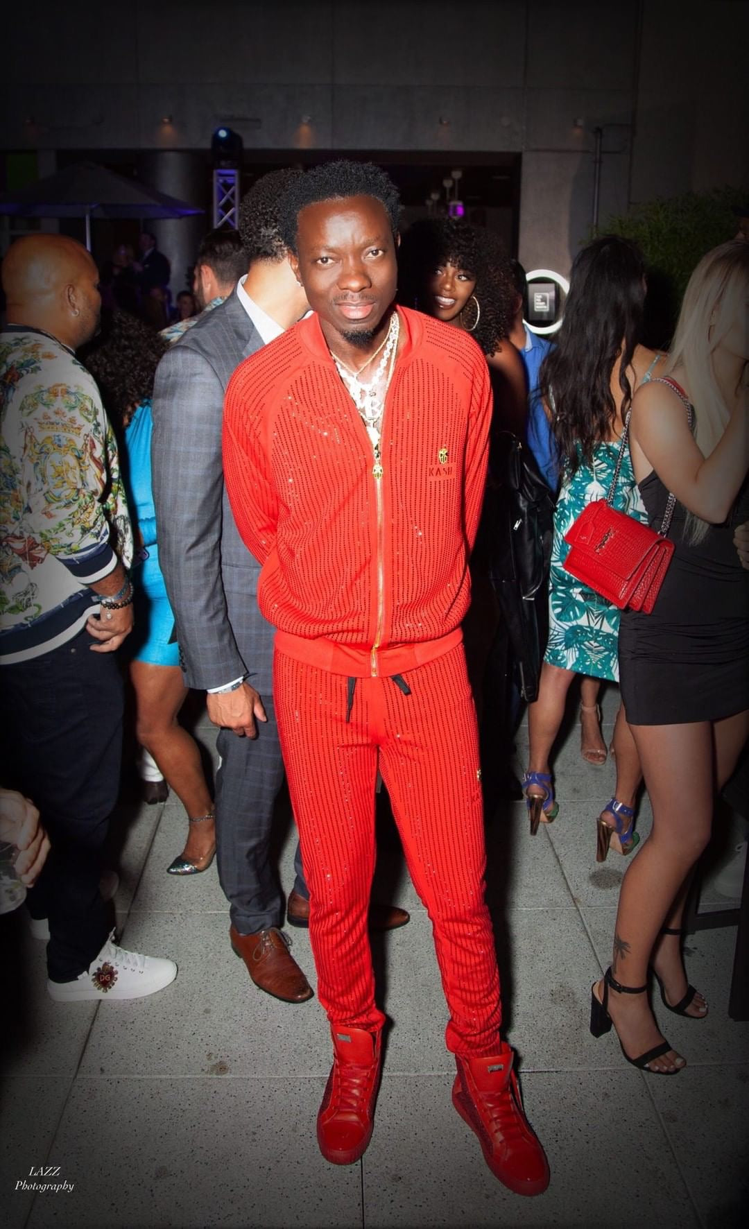 Men&#39;s Long Sleeve Diamond Jacket-Red