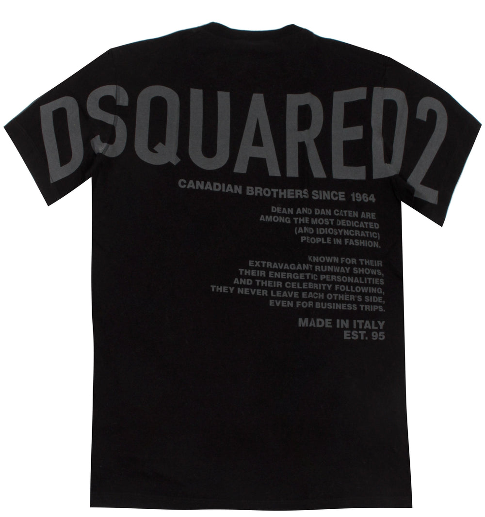 DSQUARED2 Megaleaf Cool Tee in black – view 2 of 2