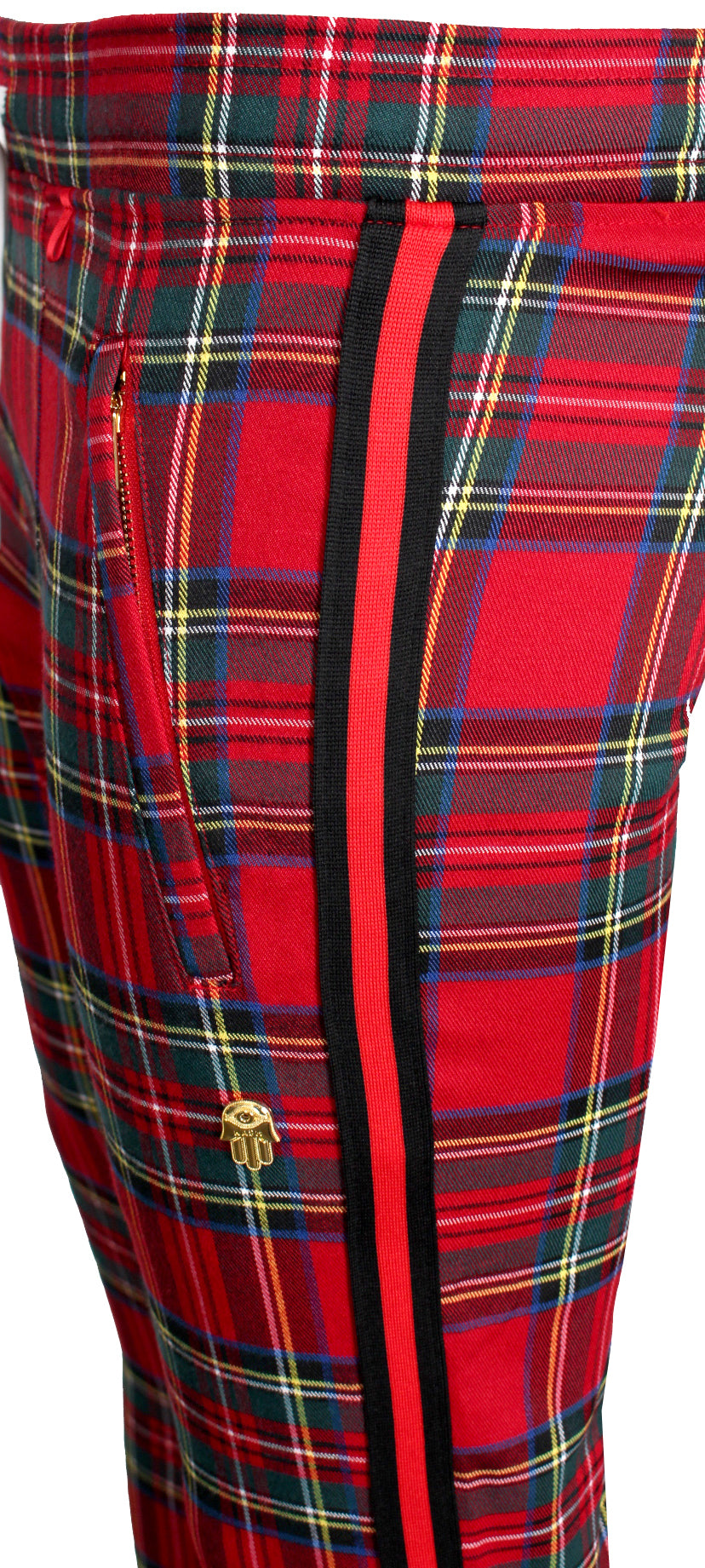Kash Men's Plaid Track Pants in red – view 2 of 4