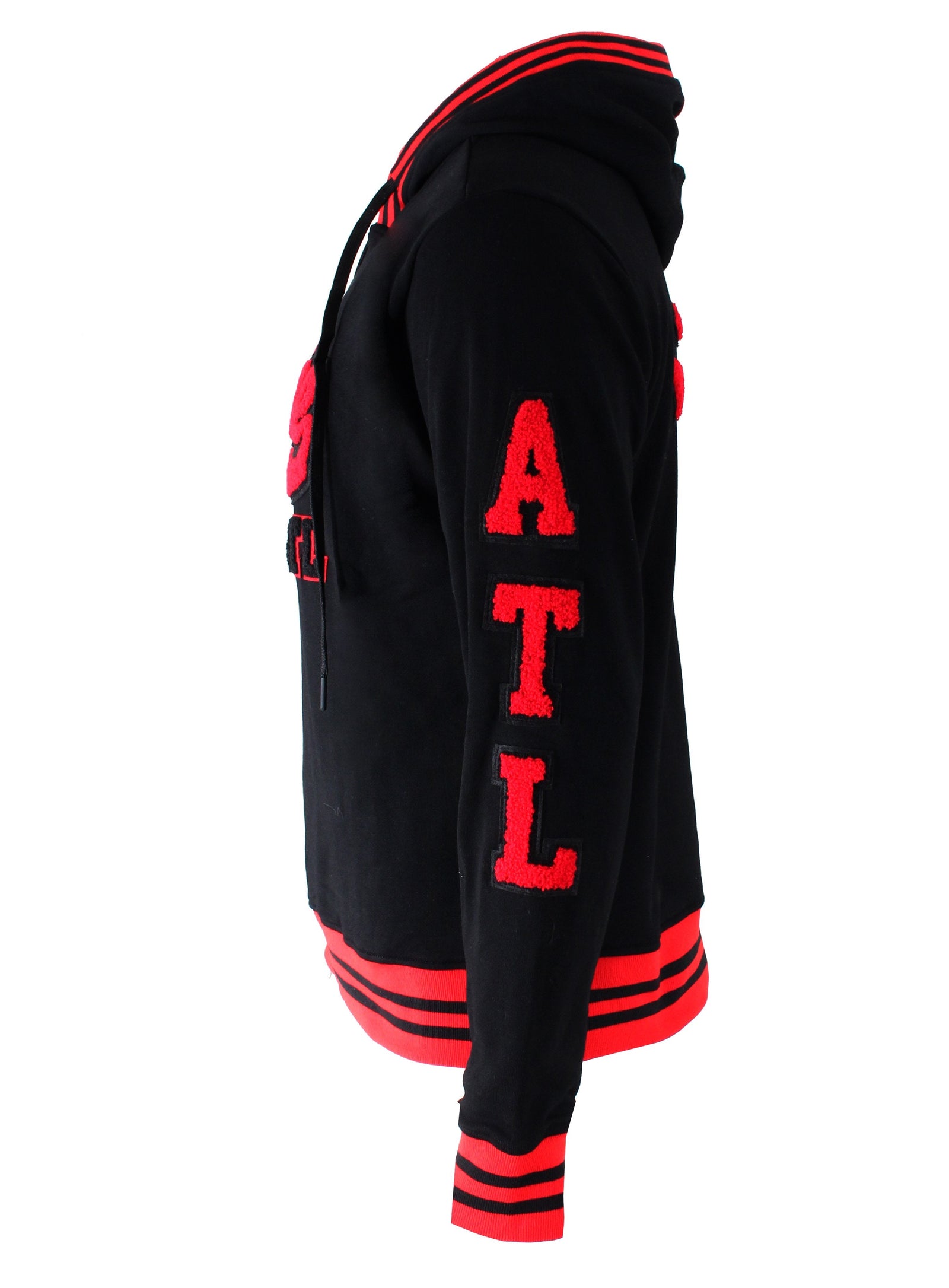 Logo Pure All Varsity Long Sleeve Hoodie in black/red – view 6 of 11