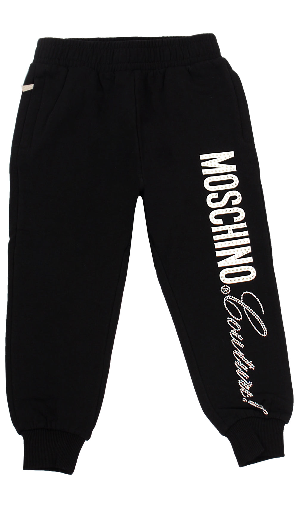 Moschino Sweatpants With Zip Up Pockets & Rhinestones - Black – view 1 of 3