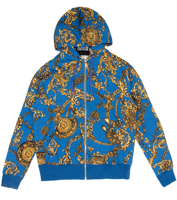 VERSACE★素敵！Blue Colorblock ART PRINT SWEATSHIRT Versace Men's Royal Blue Logo Print Crewneck Sweatshirt | eBay