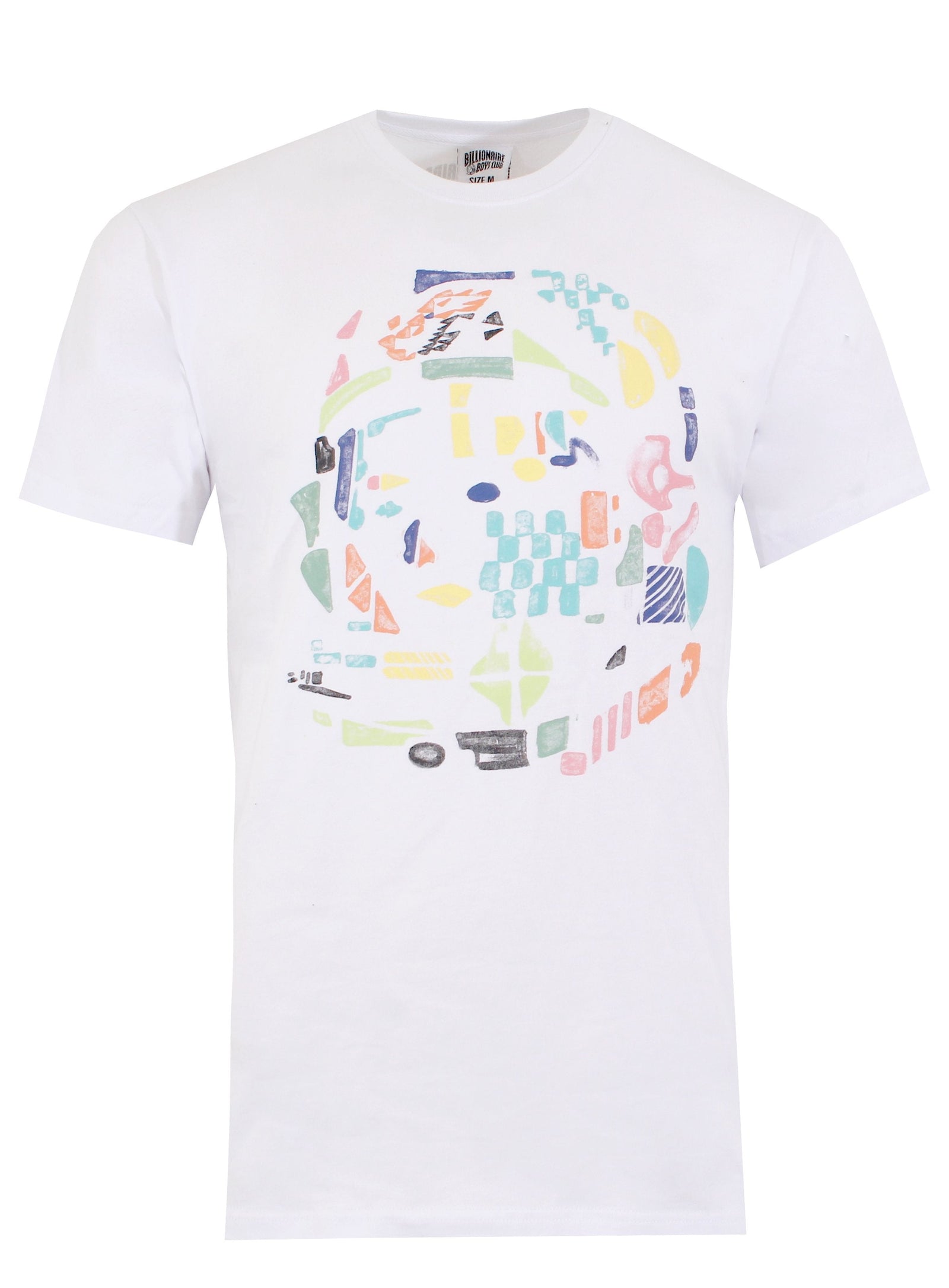 Billionaire Boys Club white tee with multicolor helmet print, front