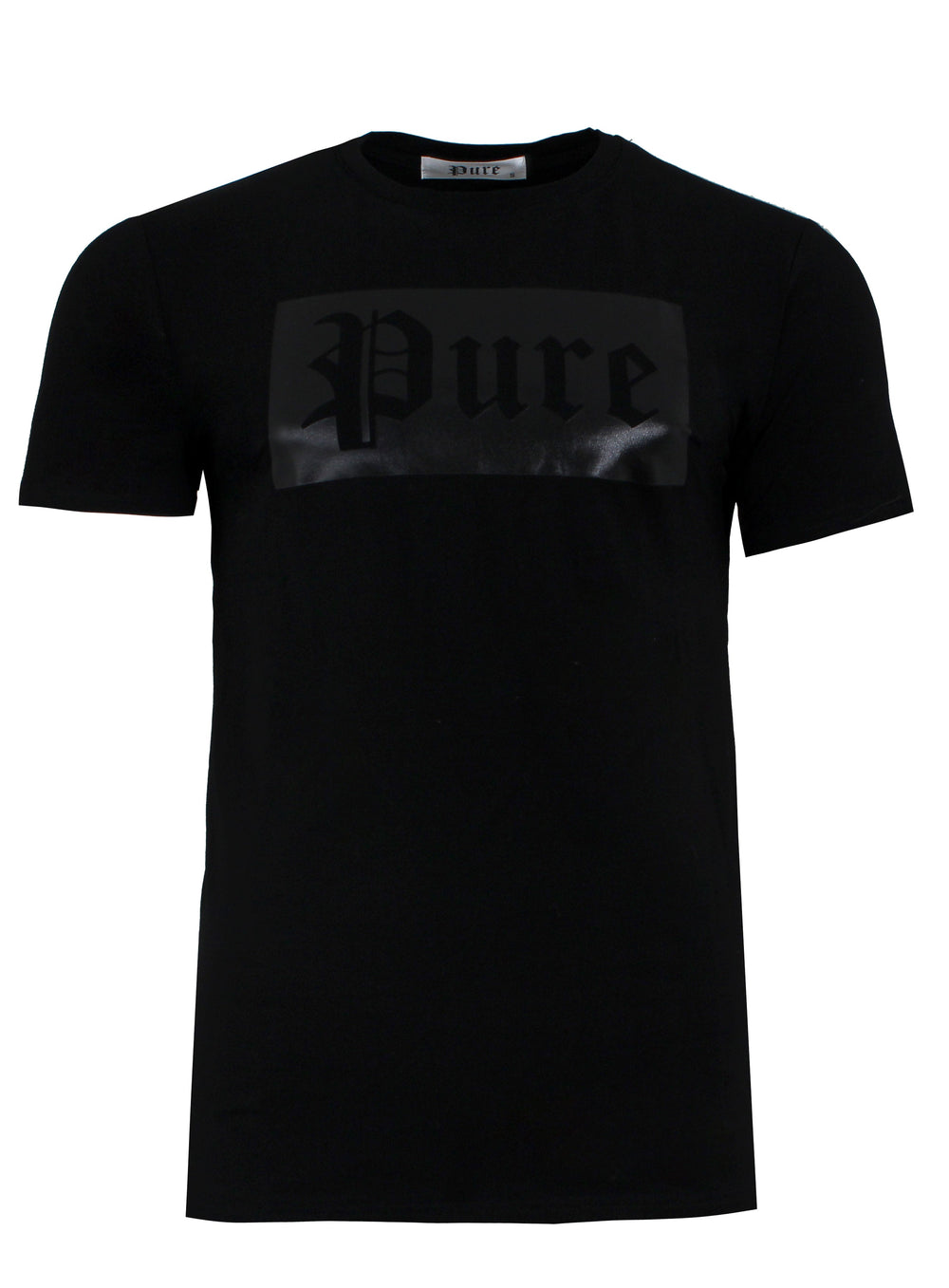 Pure Black on Black Block Logo Tee in black – view 3 of 8