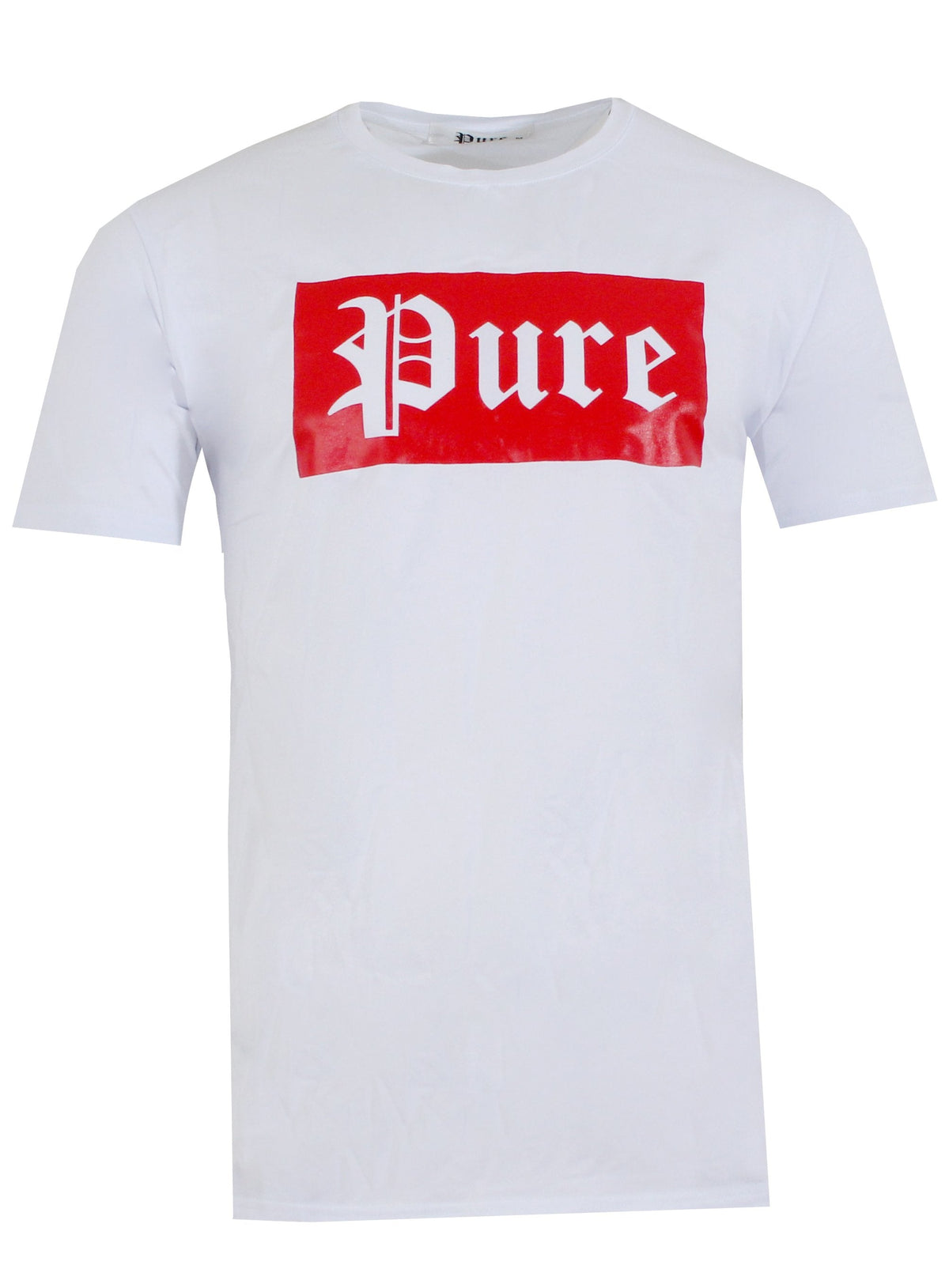 STRETCH PURE TEE WHITE W| RED BLOCK LOGO