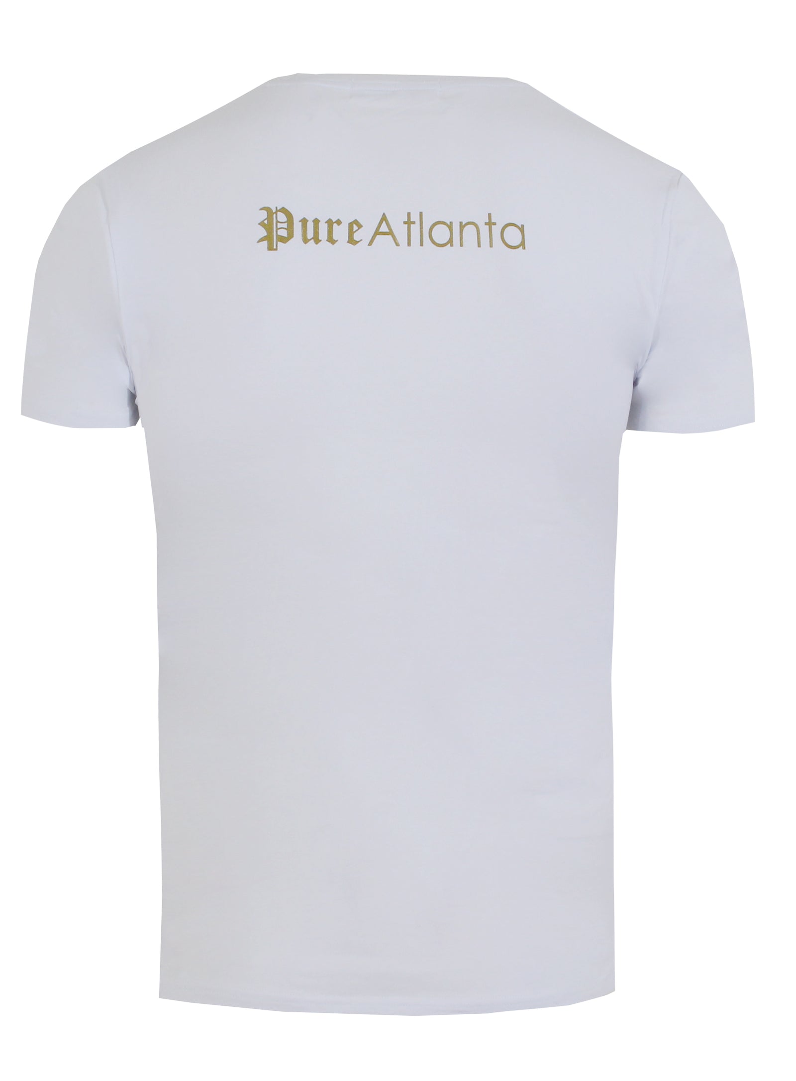 Pure Stretch Block Logo Tee in white and gold – view 3 of 3