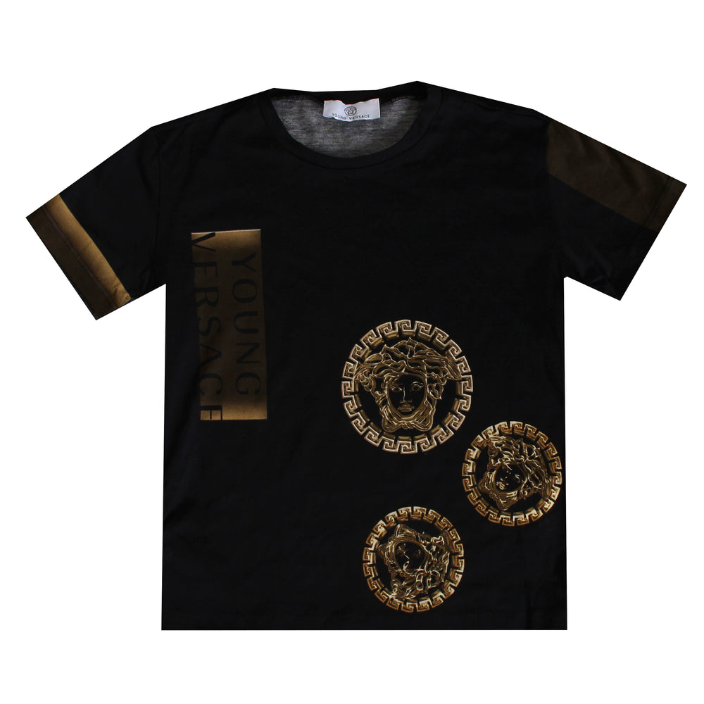 Boys Short Sleeve Medusa Logo Tee