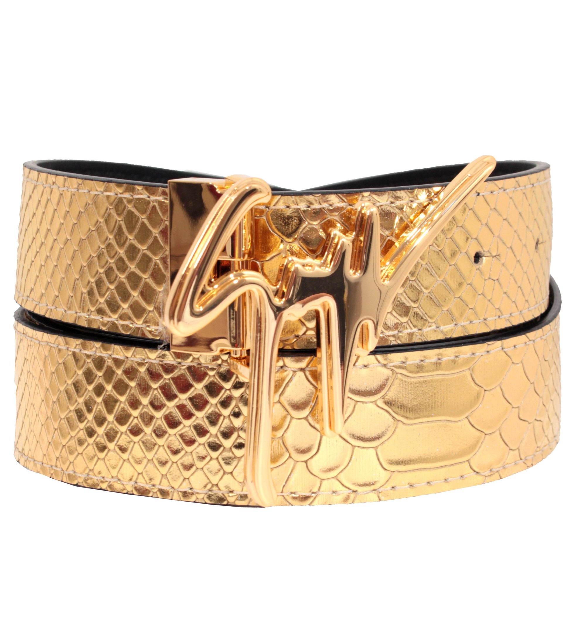 Giuseppe Gold Python Belt