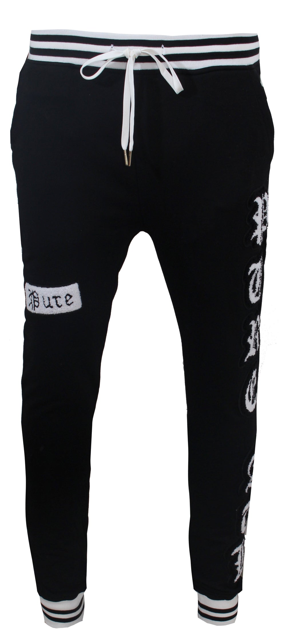 Pure Varsity Block Joggers in black and white – view 1 of 10