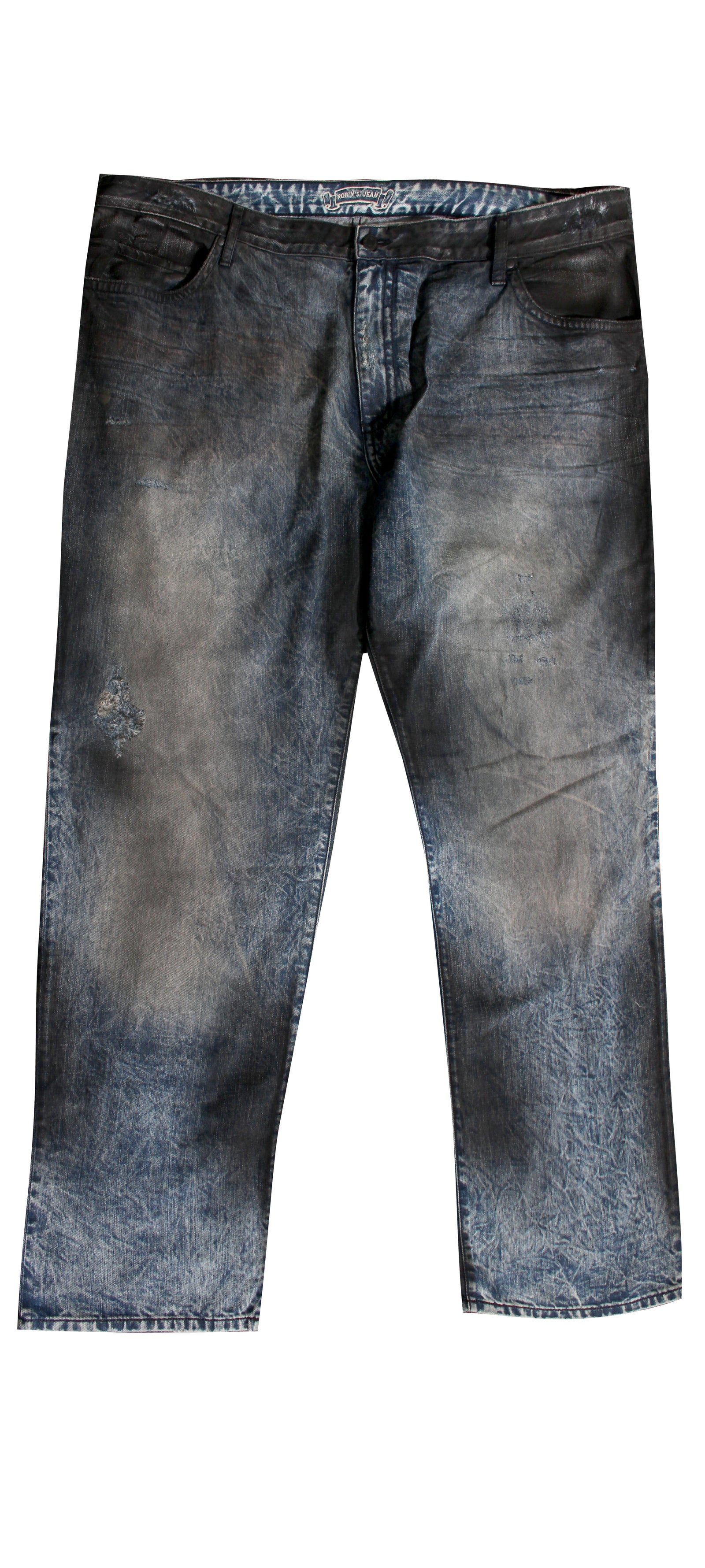 Robin's Jean Washed Denim with Full Black Rim Clear Crystals Flap