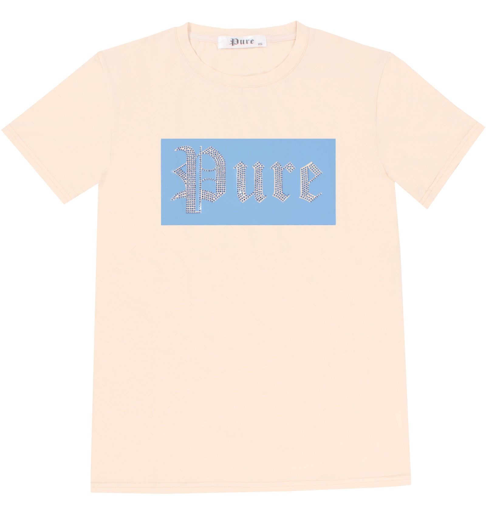 Pure Tee with Blue Diamond Block Logo in cream – view 2 of 4
