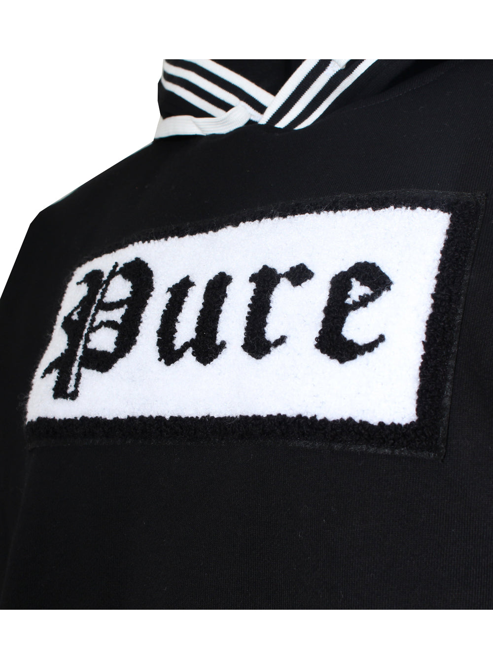 Pure Varsity Block Long Sleeve Hoodie in black and white – view 7 of 9