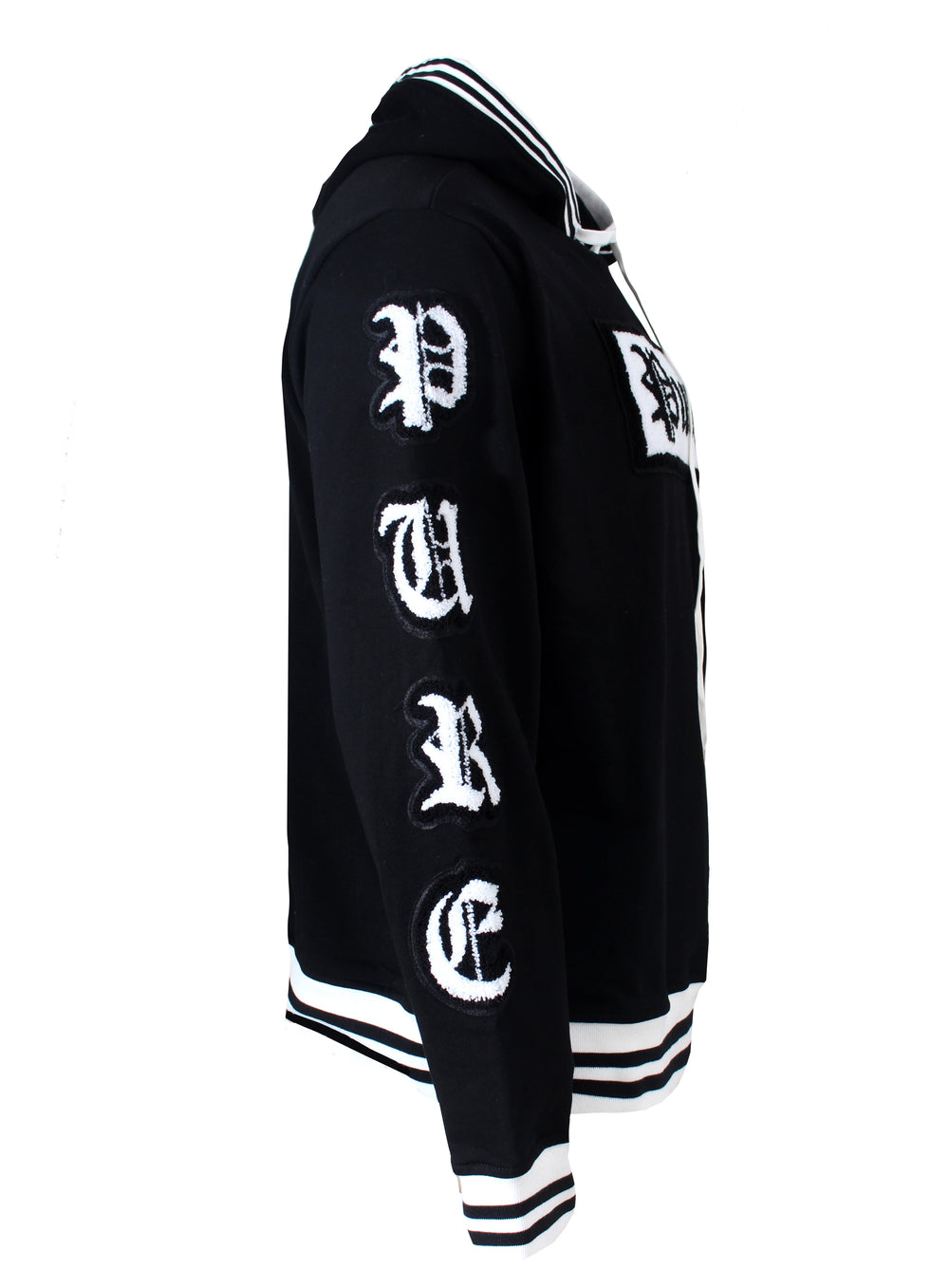 Pure Varsity Block Long Sleeve Hoodie in black and white – view 5 of 9