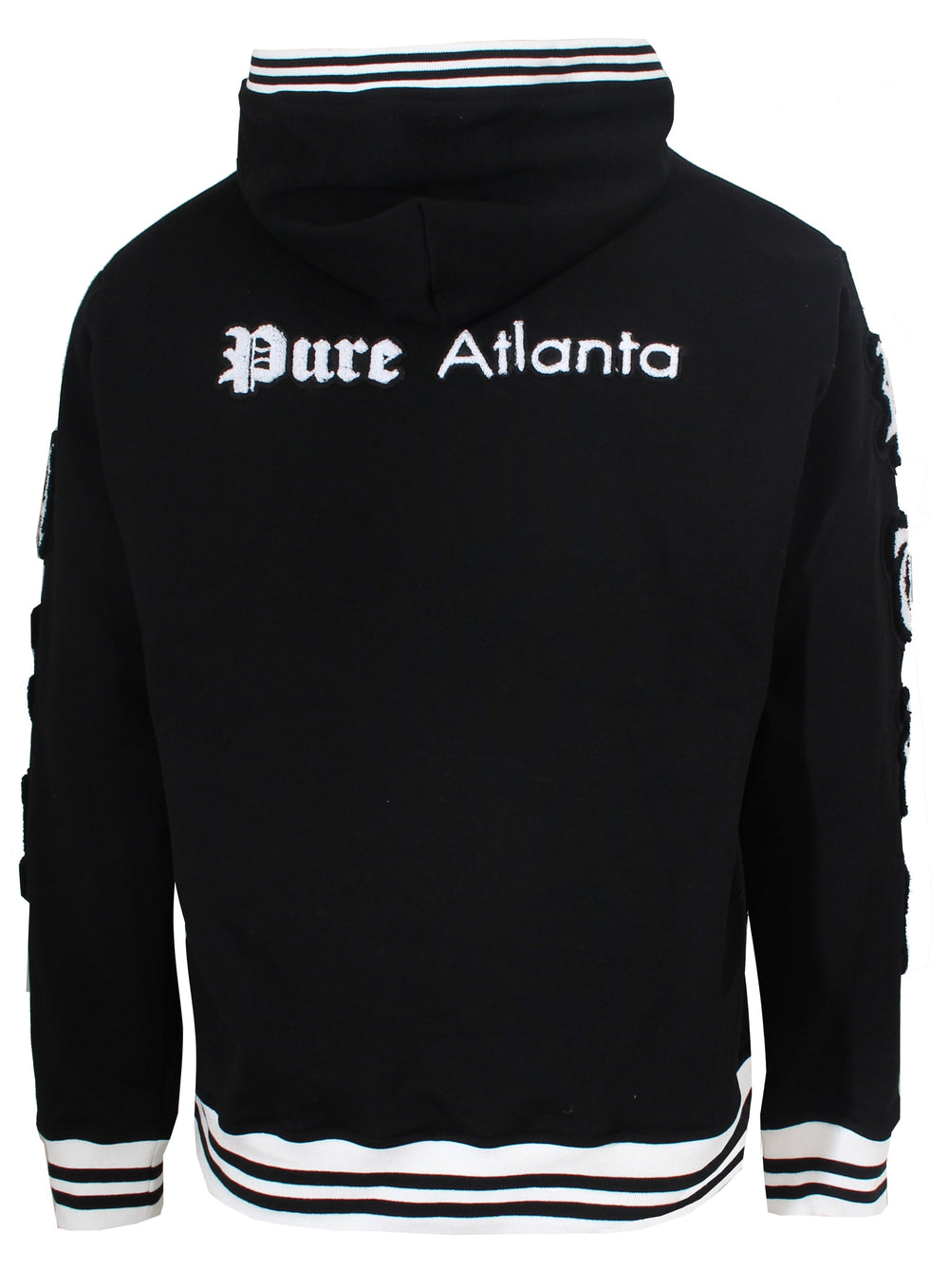Pure Varsity Block Long Sleeve Hoodie in black and white – view 4 of 9