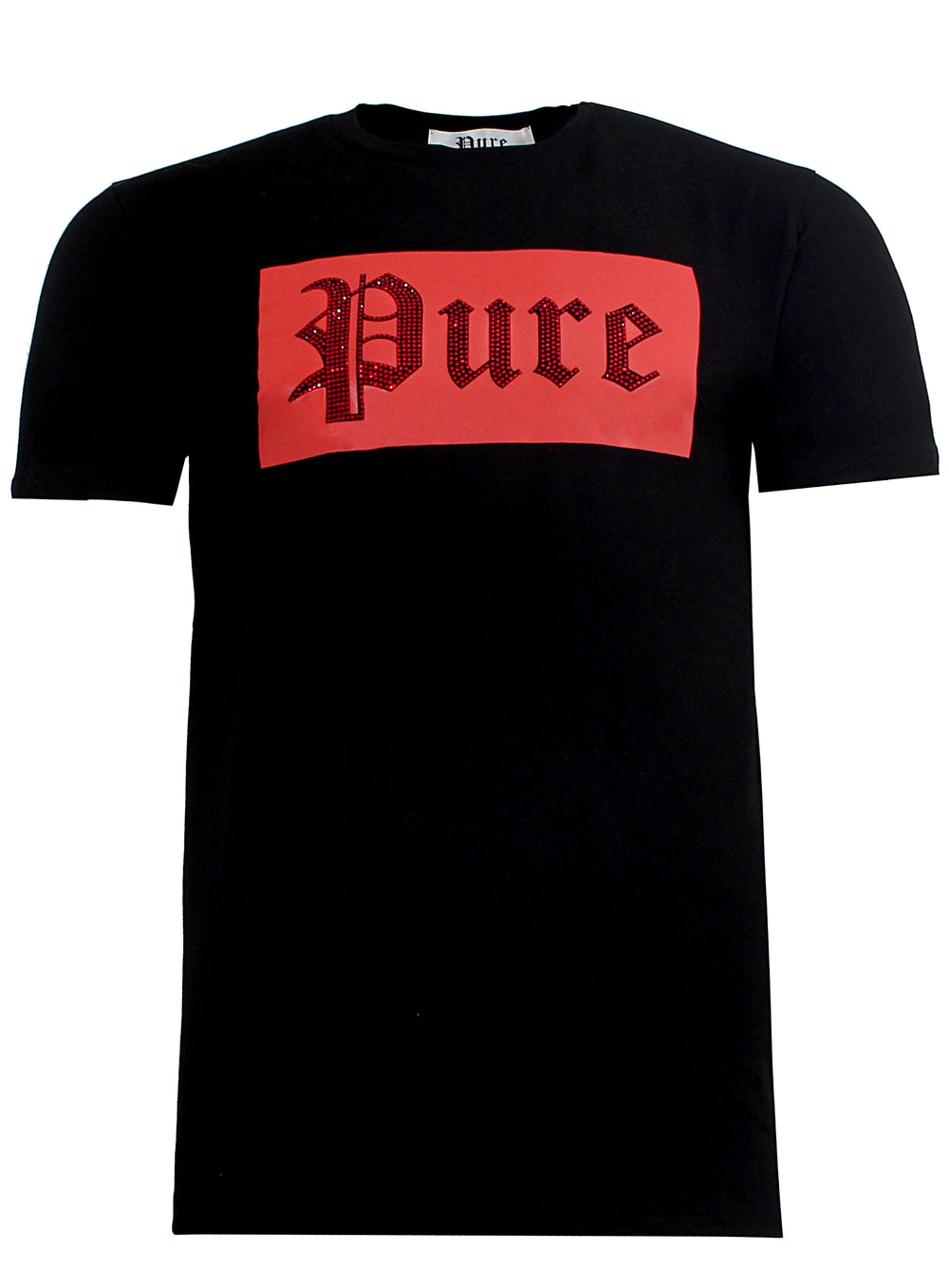 Pure Red Diamond Block Logo Tee in black – view 1 of 8