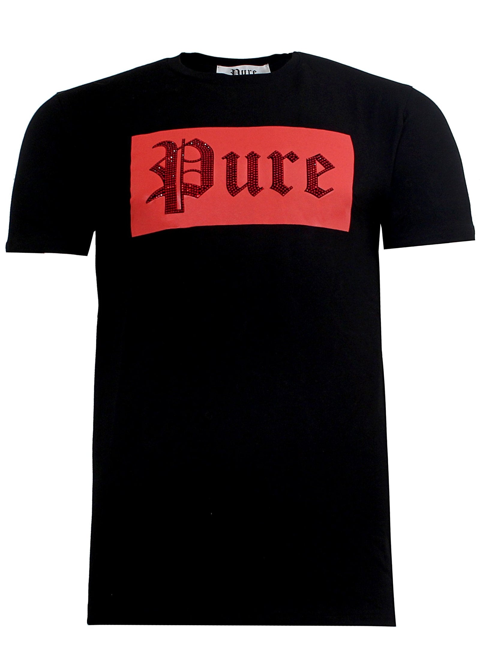 Pure Red Diamond Block Logo Tee in black – view 3 of 7