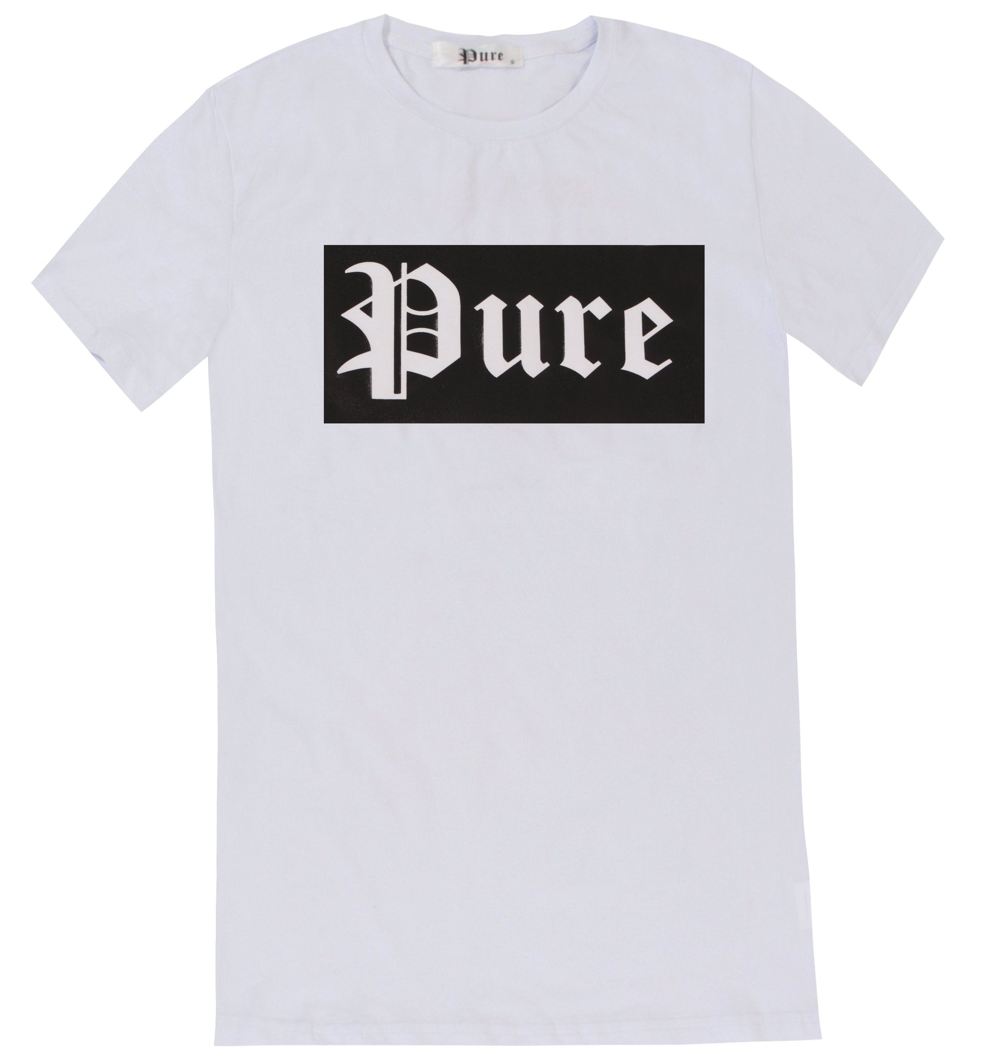 New 2021 Stretch Pure Tee White with Black Block Logo