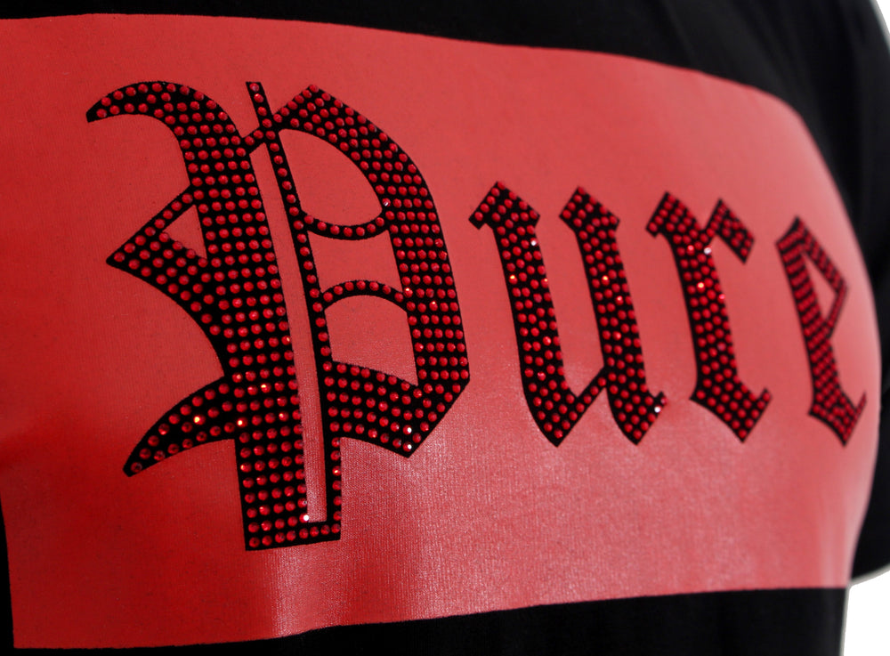 Pure Red Diamond Block Logo Tee in black – view 7 of 7