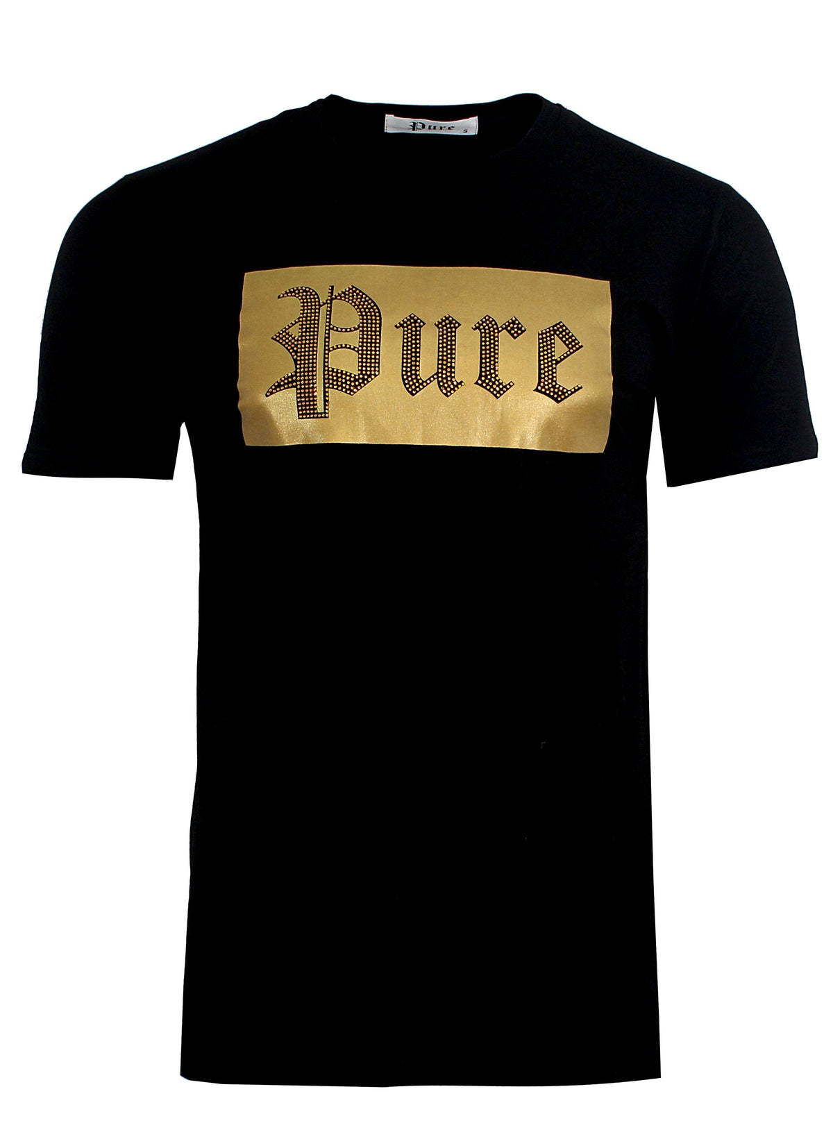 New 2021 Pure Diamond Block Logo Tee - Black &amp; Gold